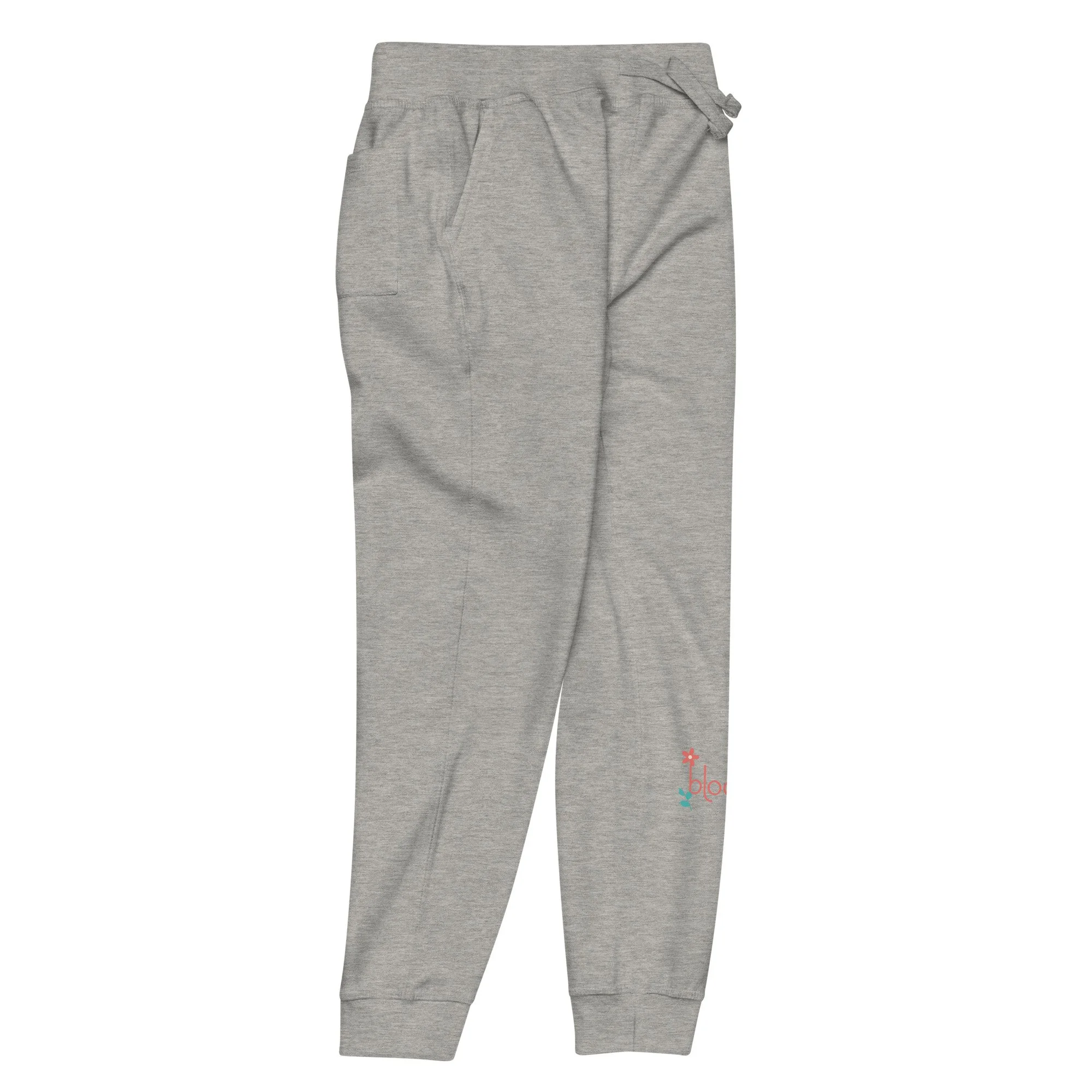 Bloom Fleece Joggers — Color Garden in carbon grey, front right view