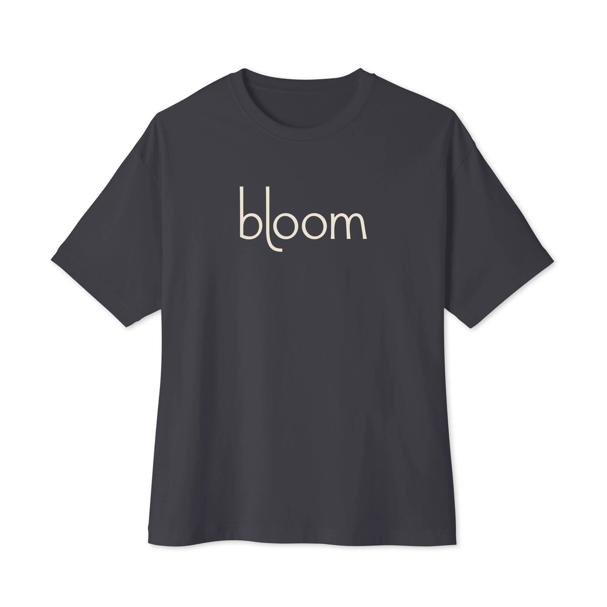 Bloom Oversized Boxy Tee — Dark Grey / Forest in dark grey, front view