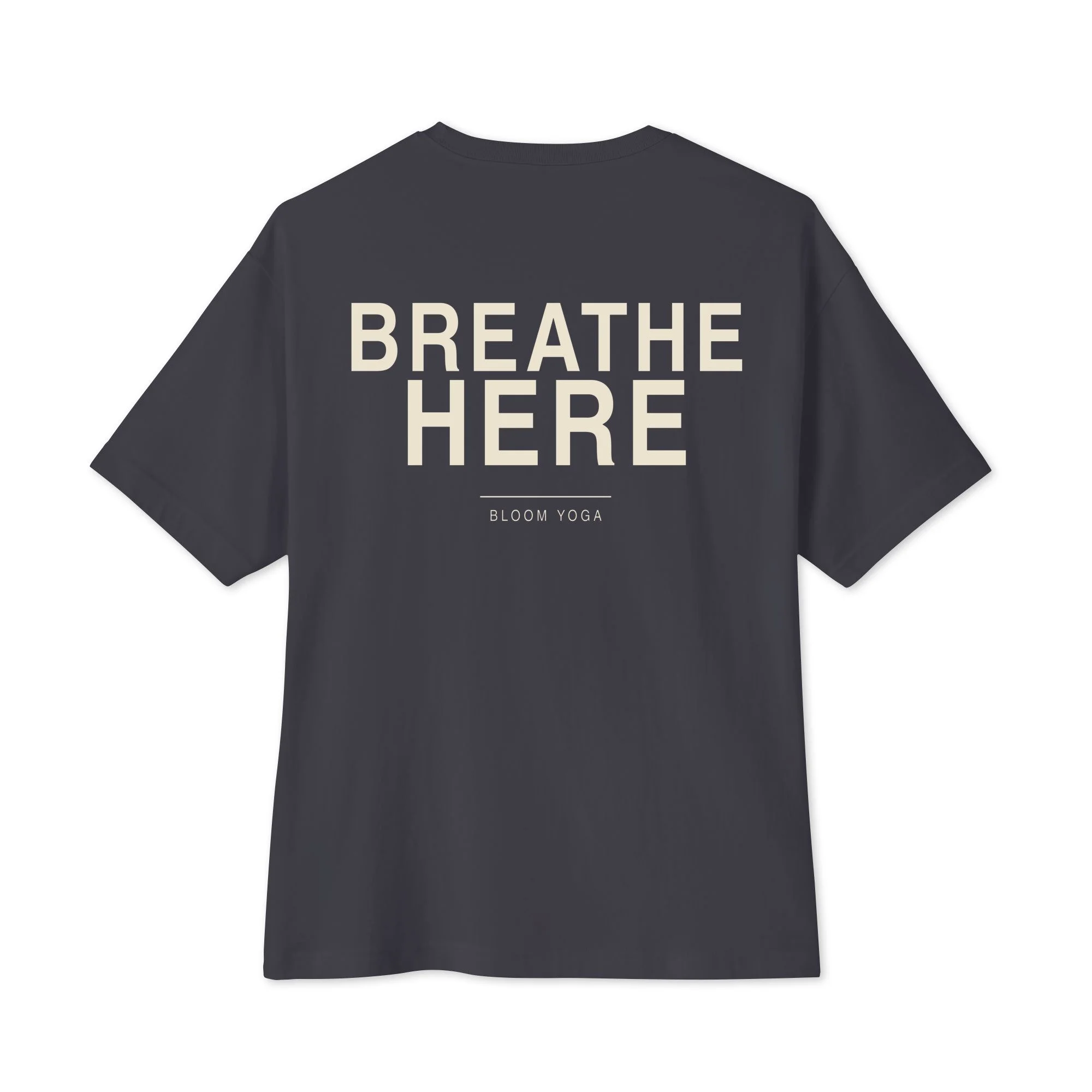 Bloom Oversized Boxy Tee — Dark Grey / Forest in dark grey, back view