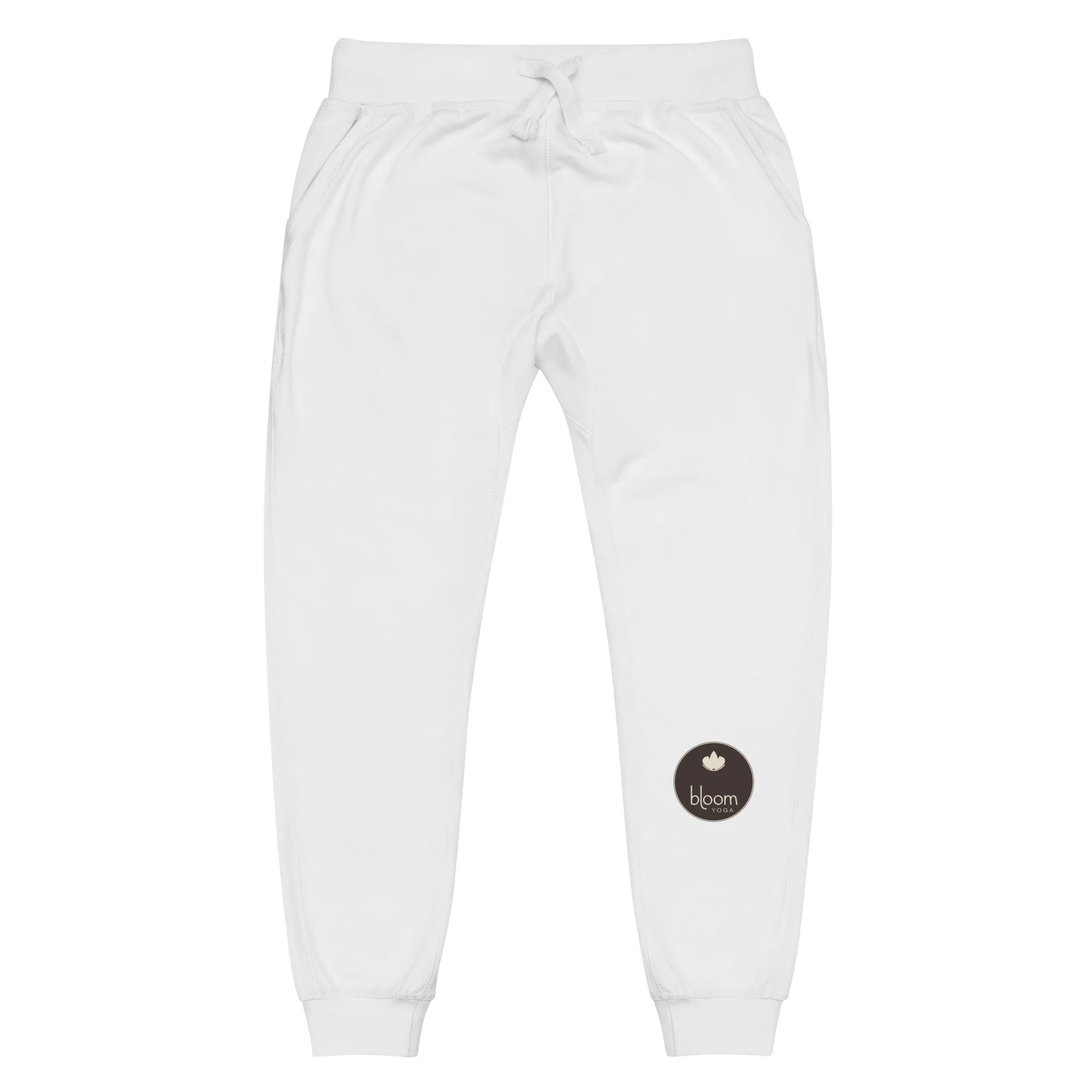 Bloom Fleece Joggers — White in white, front view