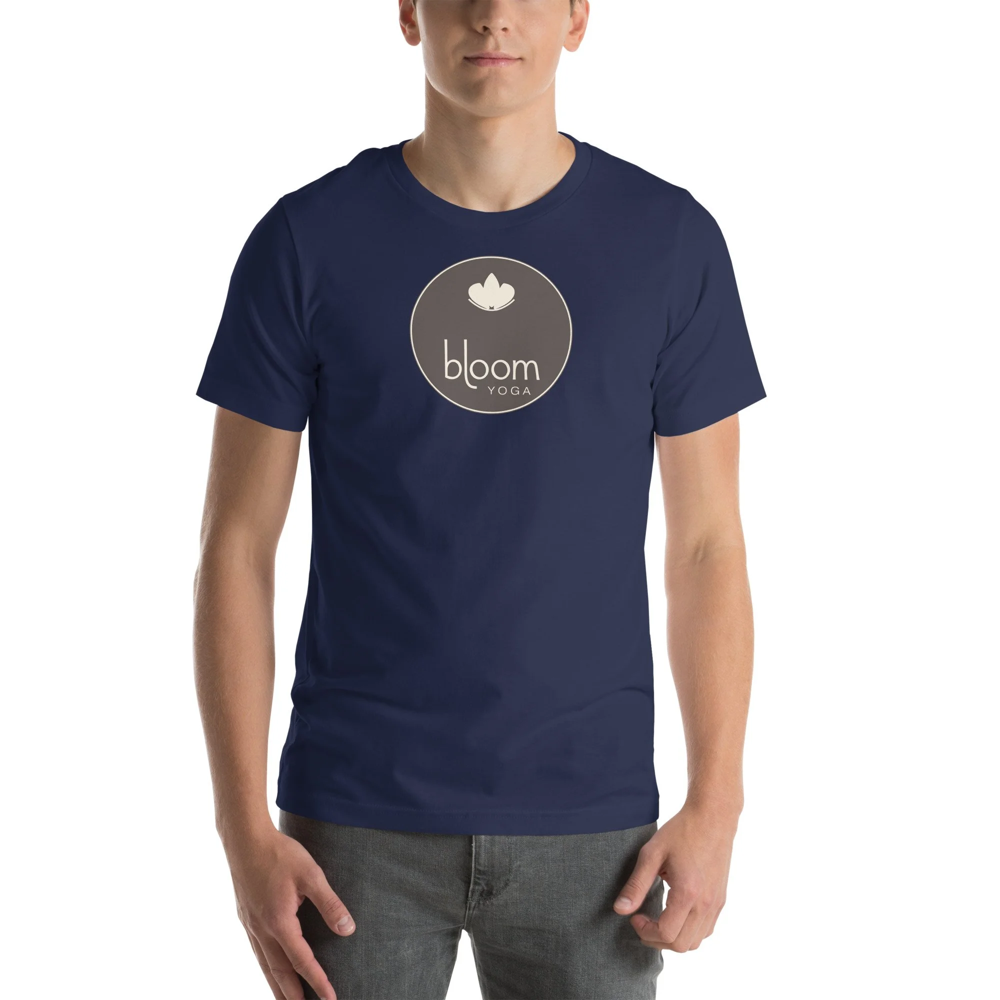 Bloom Everyday Tee — Navy / Brown in navy, front view