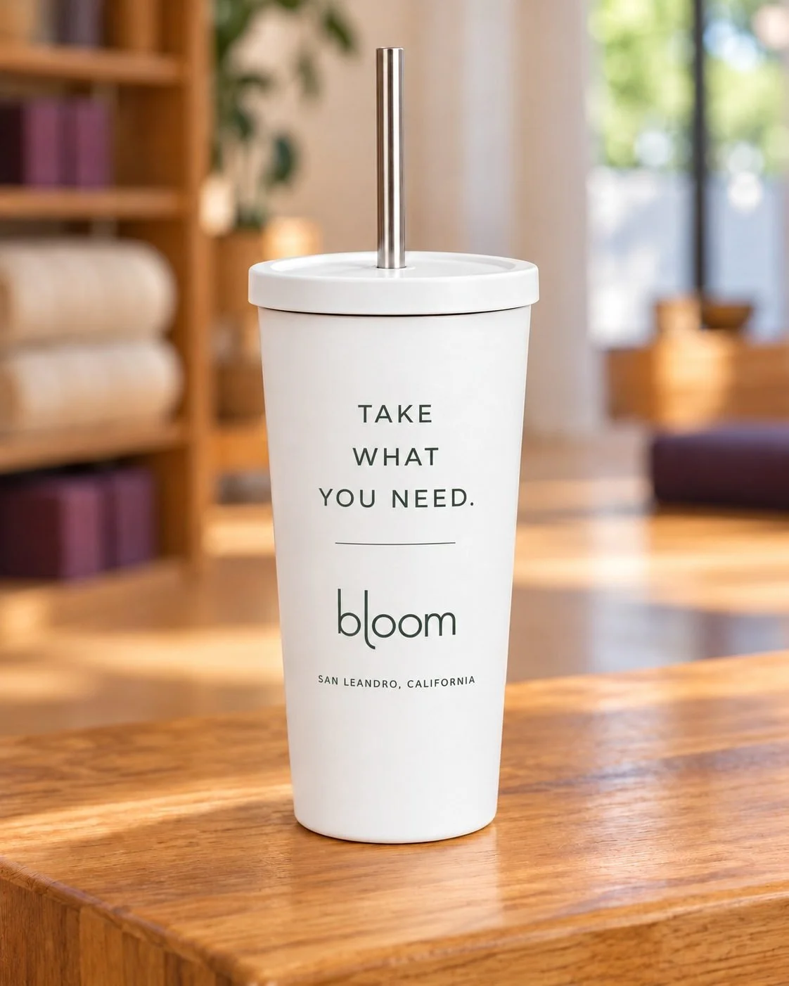 Bloom 20 oz Insulated Tumbler, lifestyle photograph