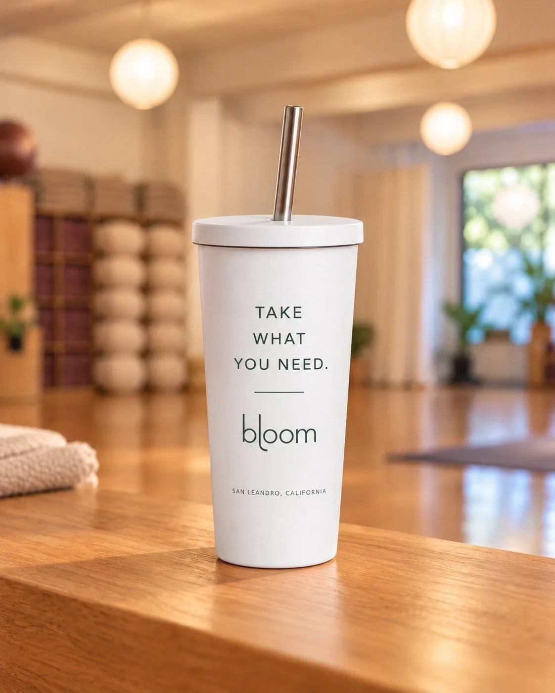 Bloom 20 oz Insulated Tumbler, lifestyle photograph