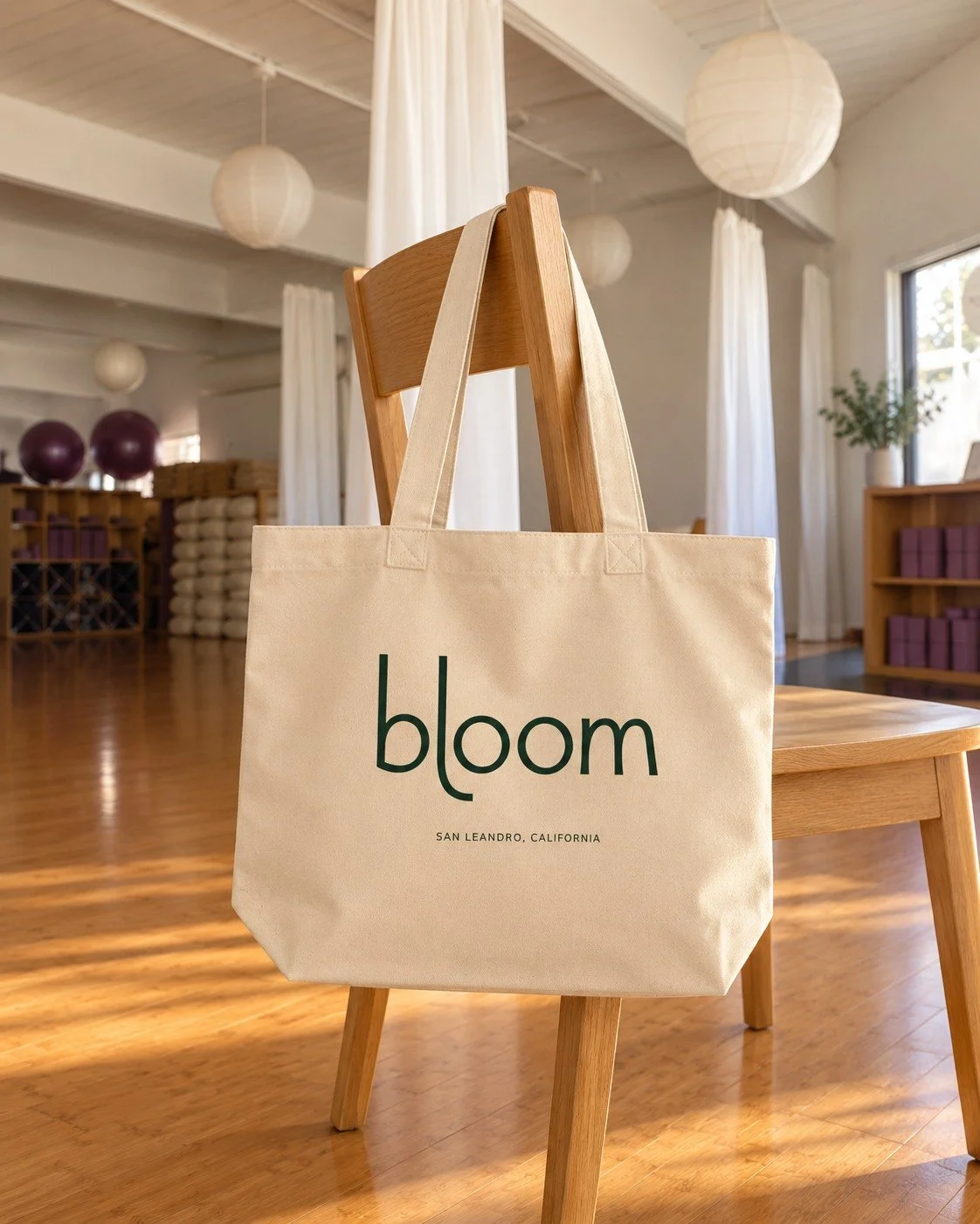 Bloom Studio Tote — Oyster / Forest in Oyster at Bloom Yoga studio