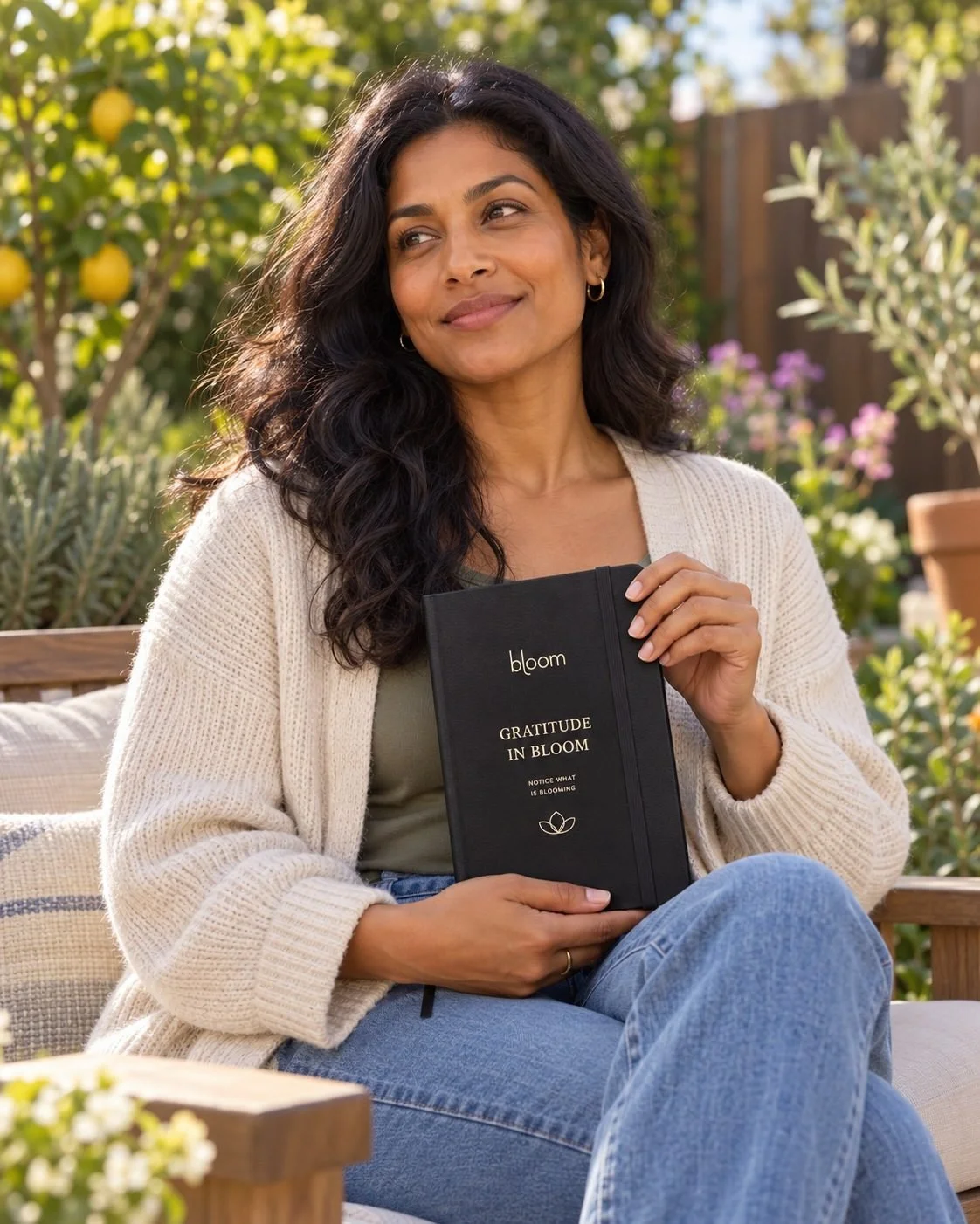 Gratitude in Bloom Journal, lifestyle photograph