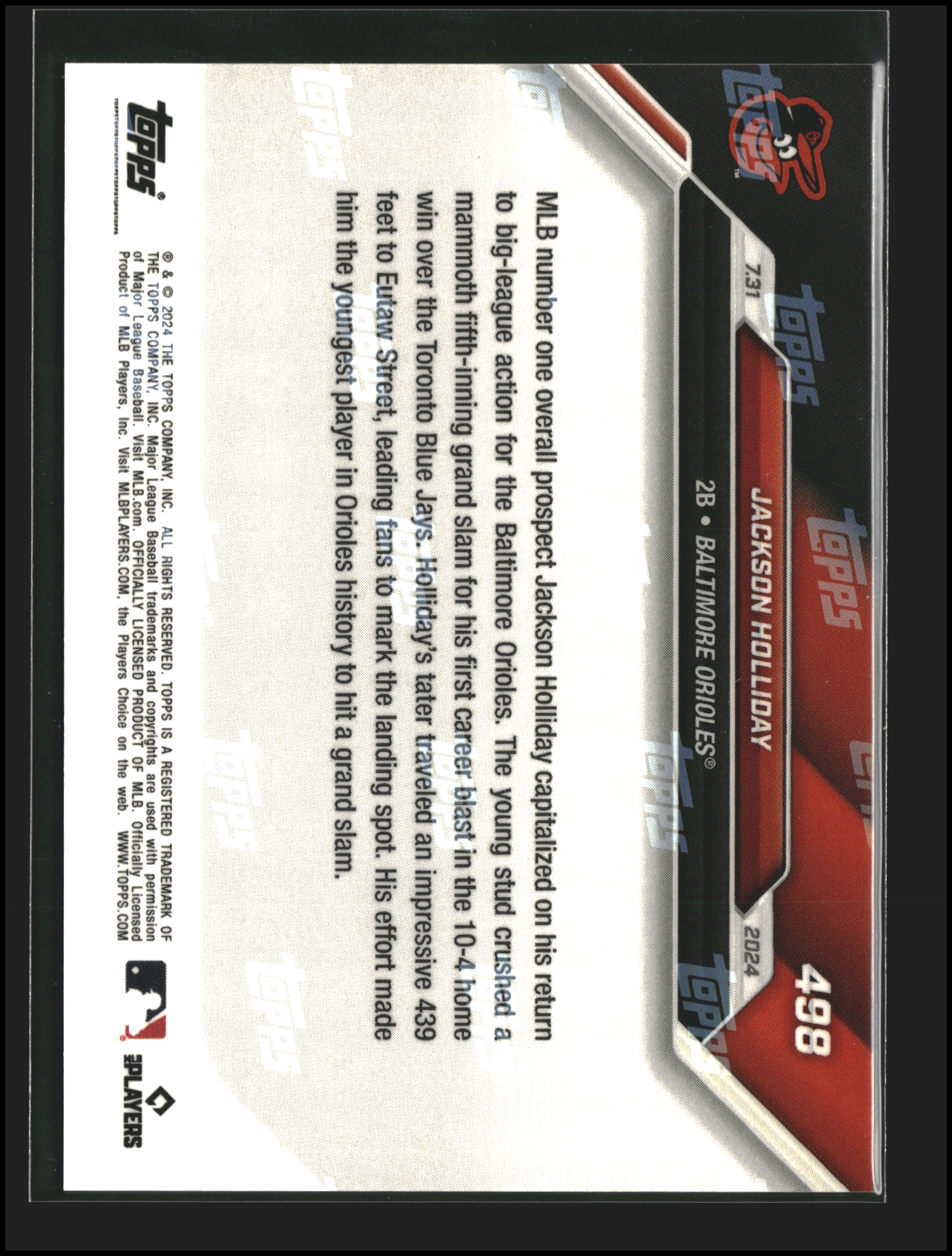 Jackson Holliday #498 | Topps: Now | Baseball