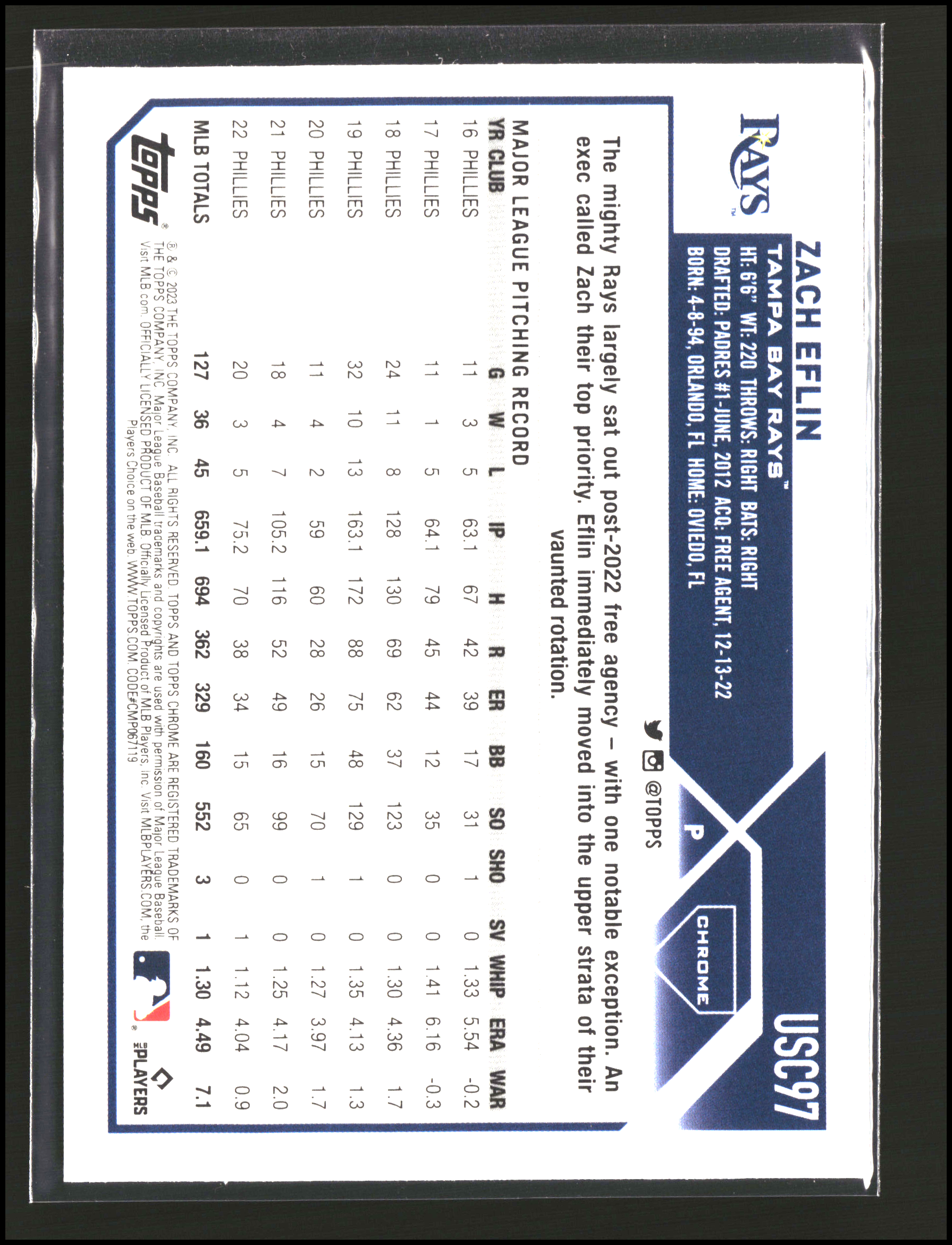 Zach Eflin - Topps Chrome Update