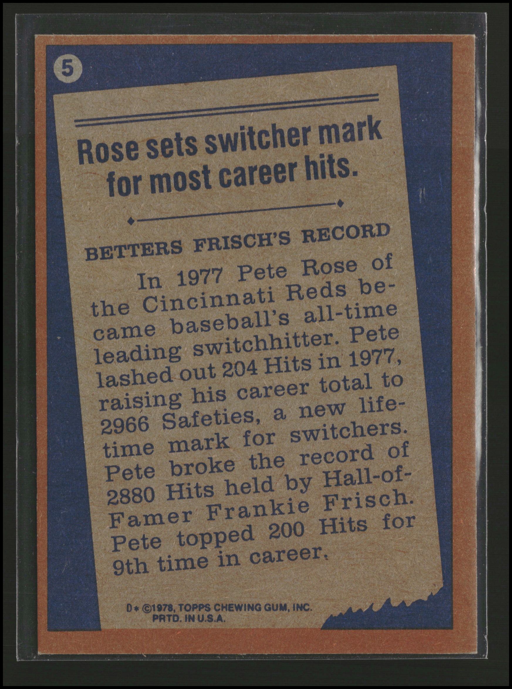 Pete Rose #5 | 1978 Topps | Baseball Cards