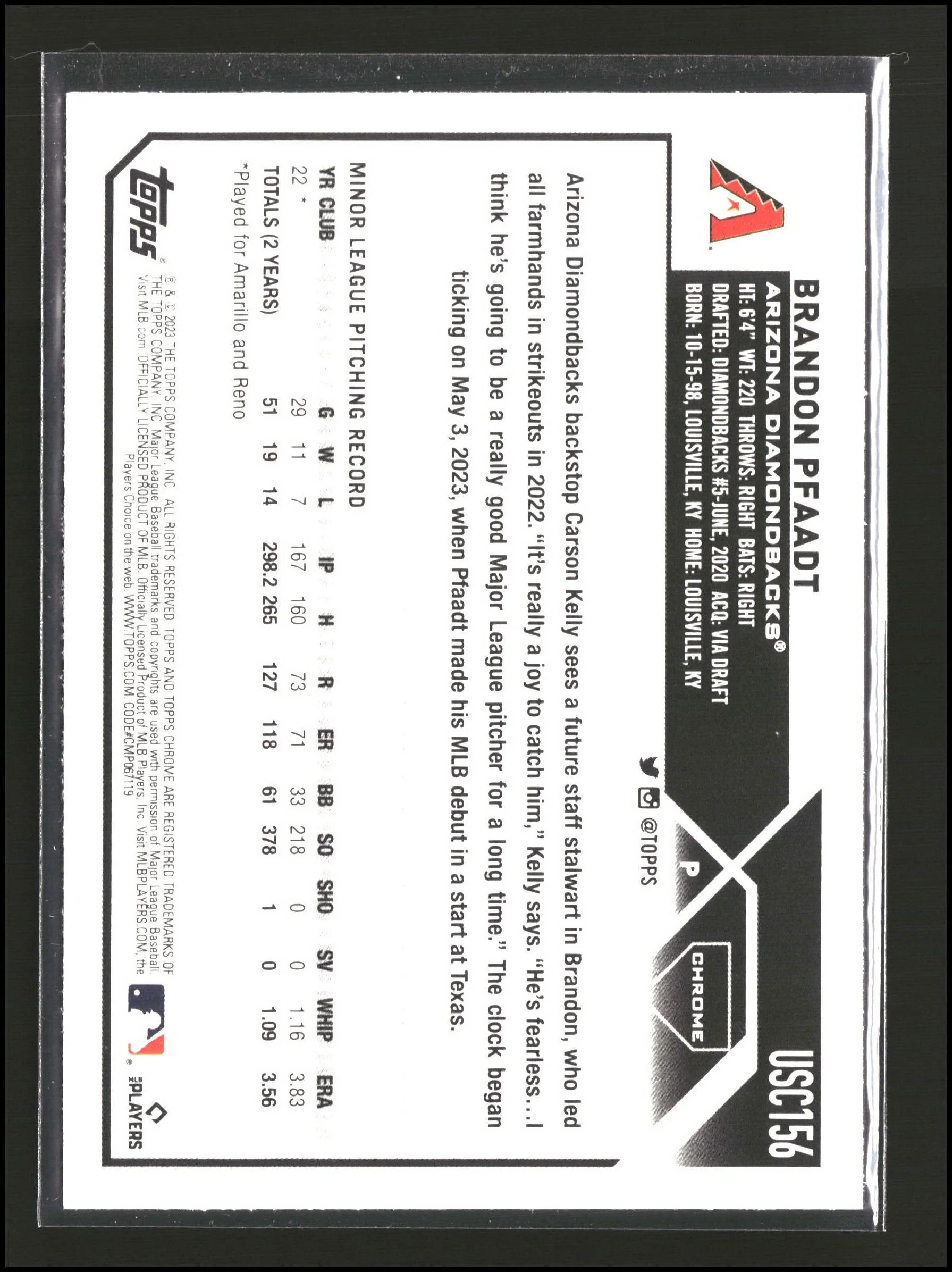 Brandon Pfaadt - Topps Chrome Update