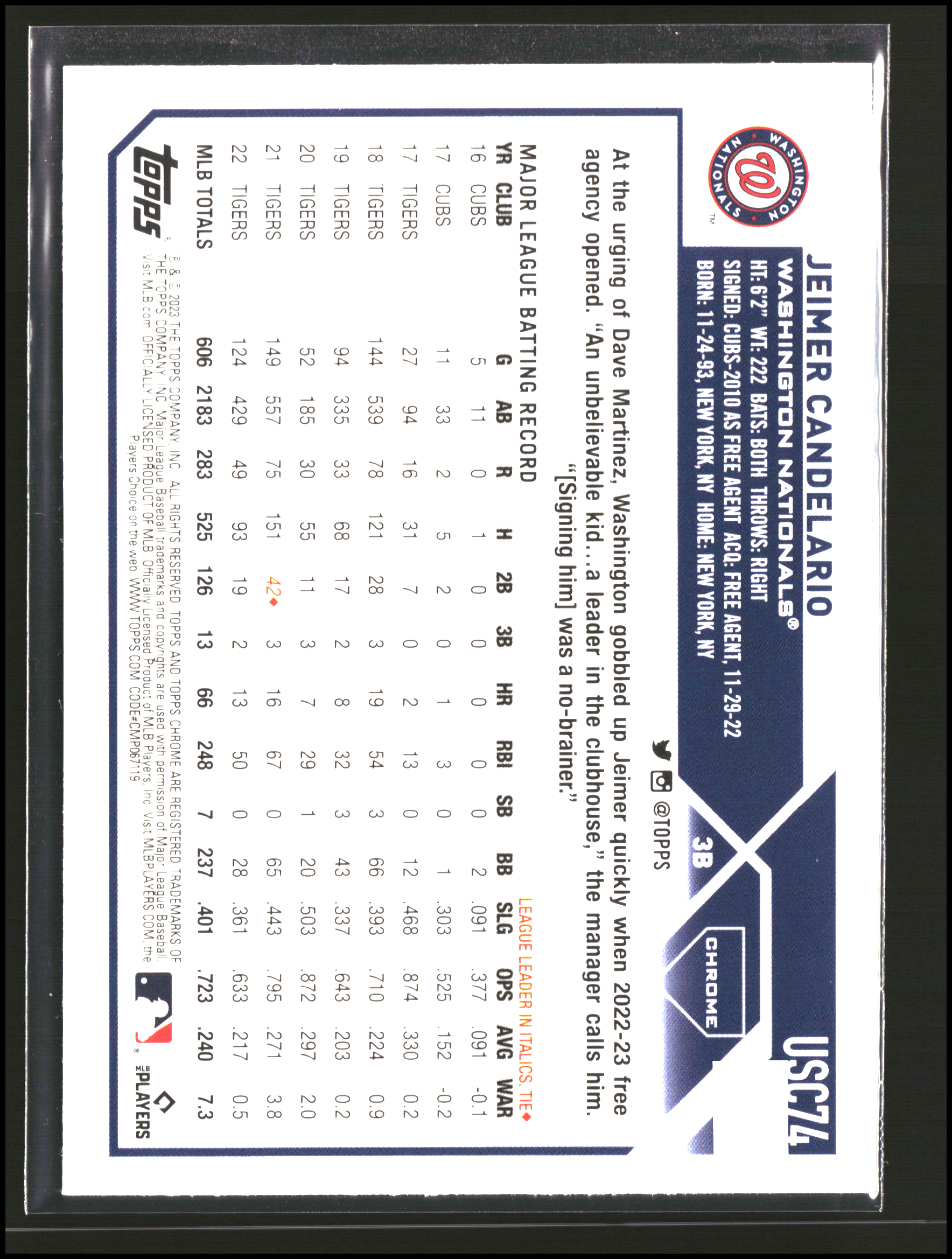 Jeimer Candelario - Topps Chrome Update