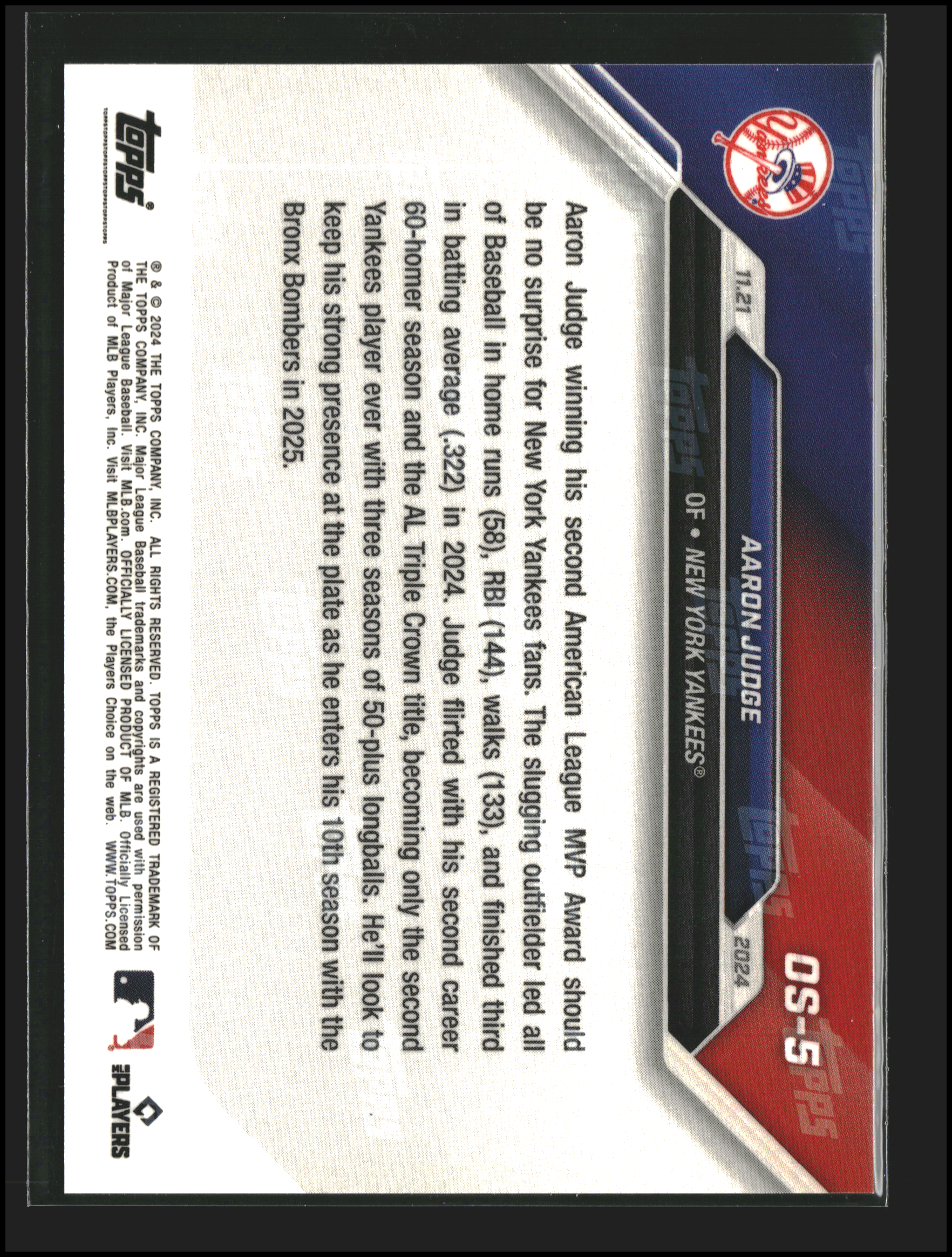 Aaron Judge #OS-5 | Topps: Now | Baseball