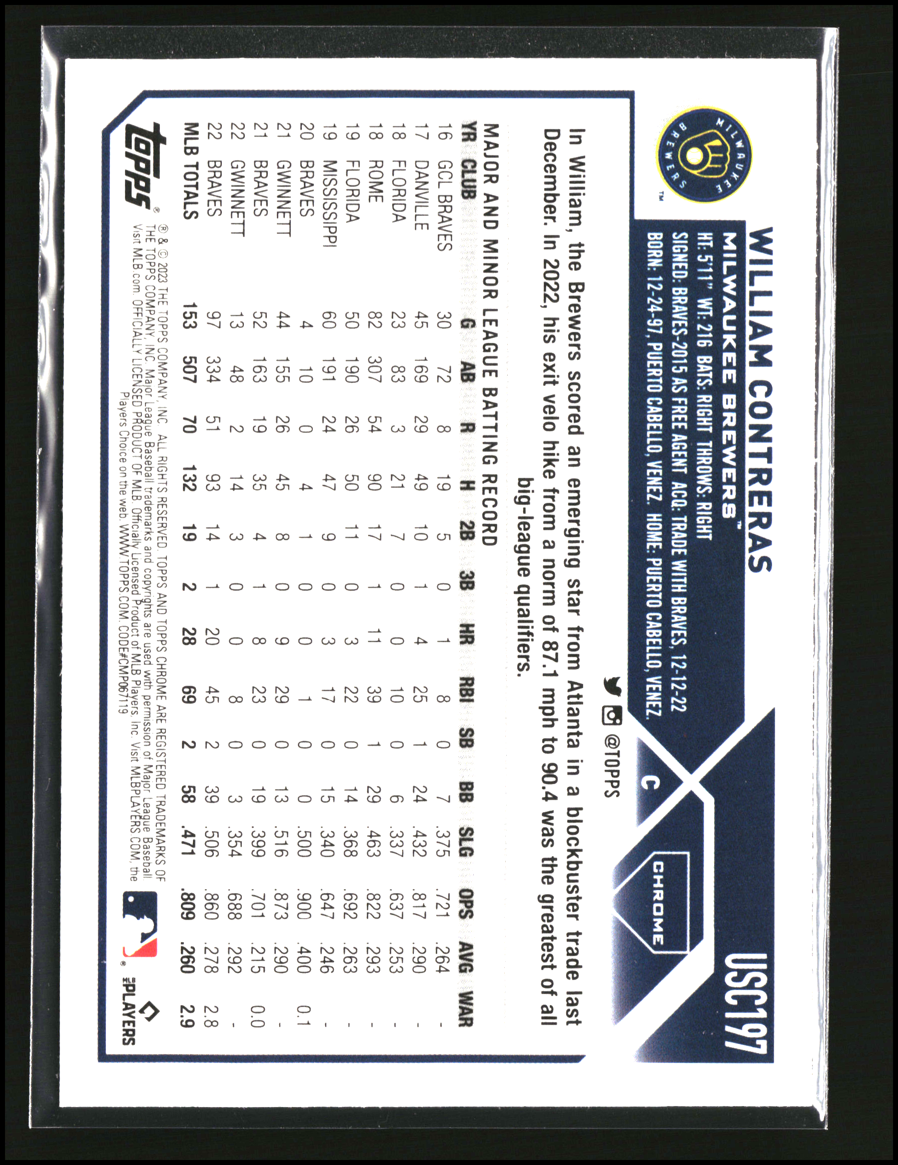 William Contreras - Topps Chrome Update