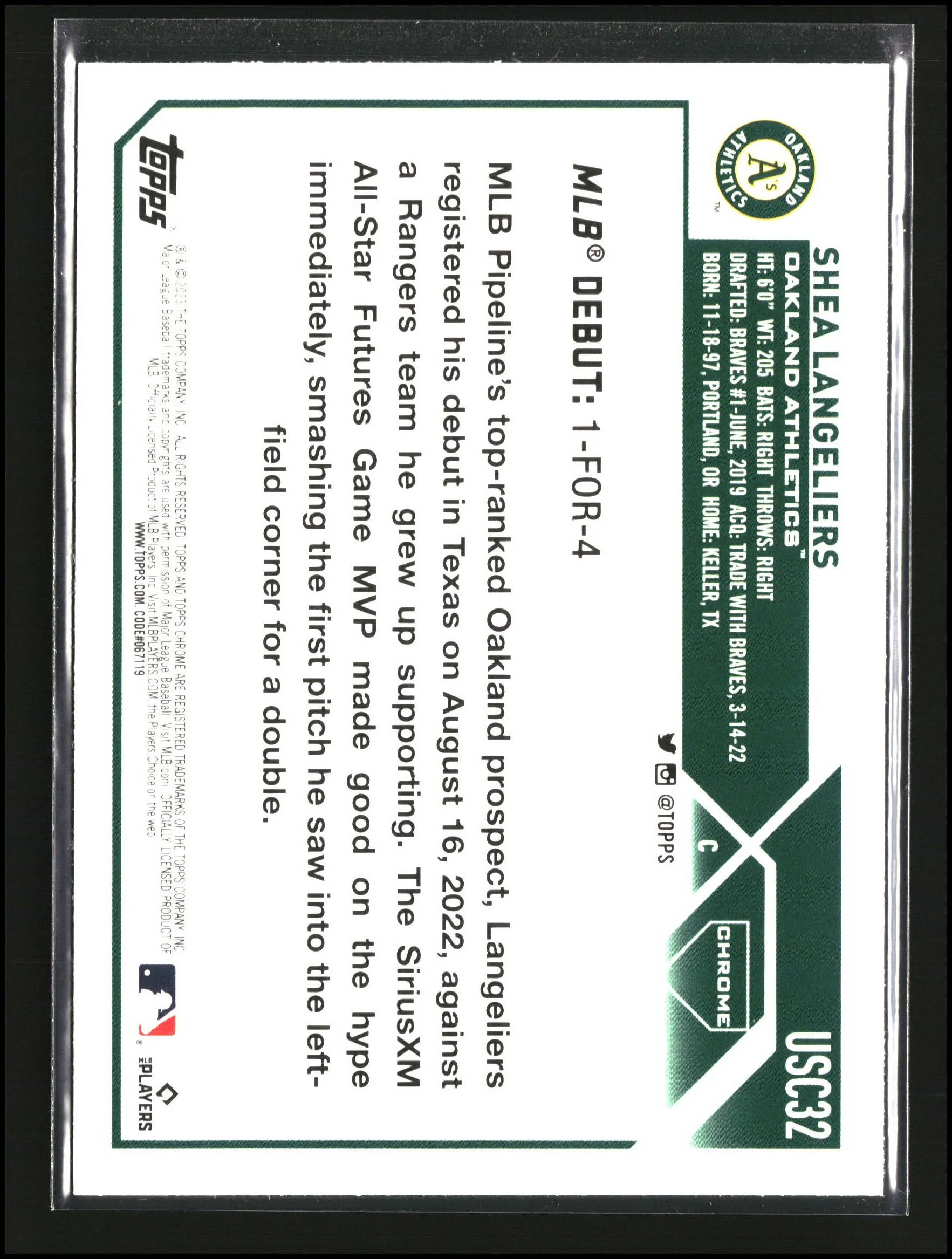 Shea Langeliers - Topps Chrome Update