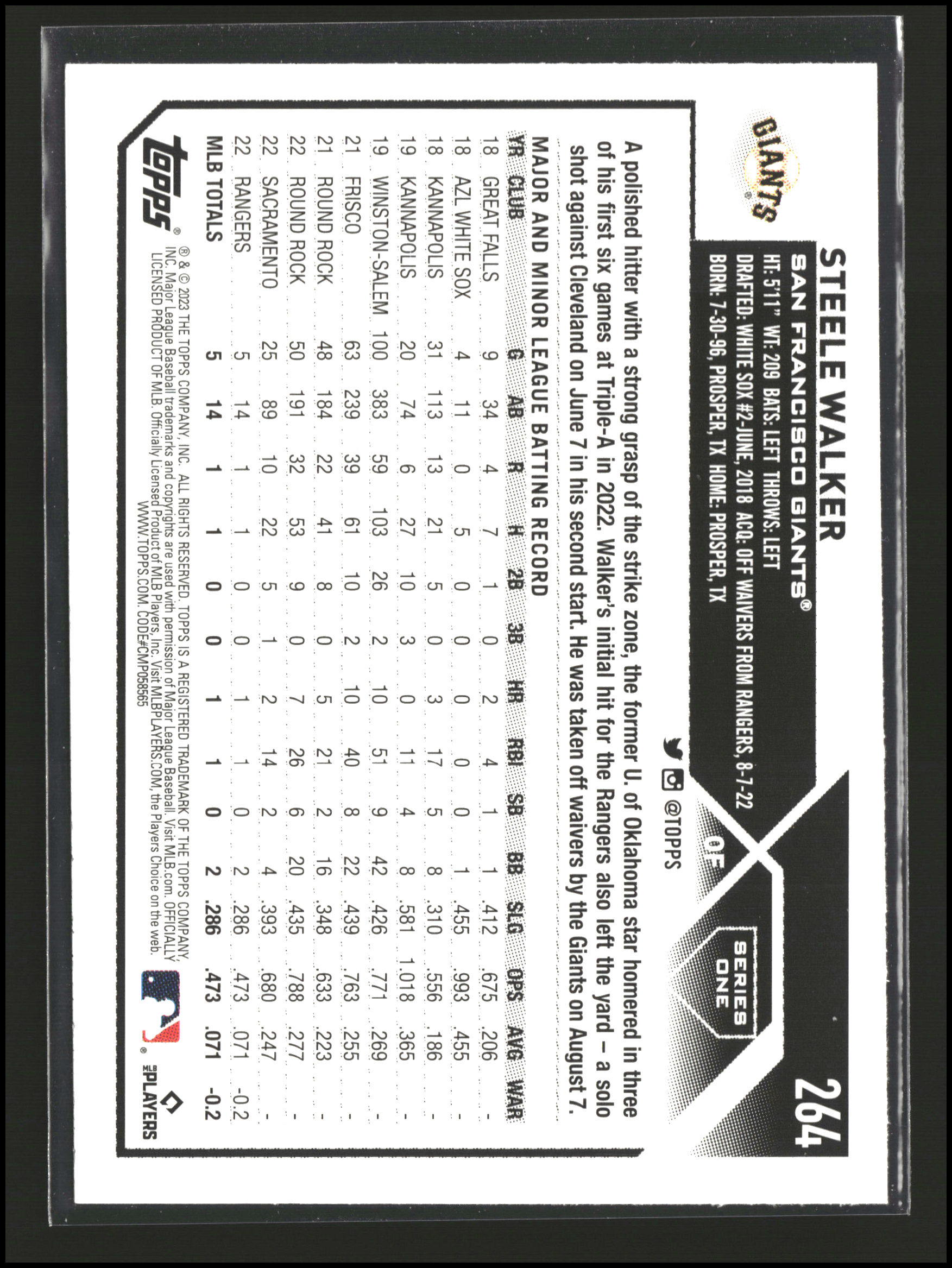 Steele Walker - Topps