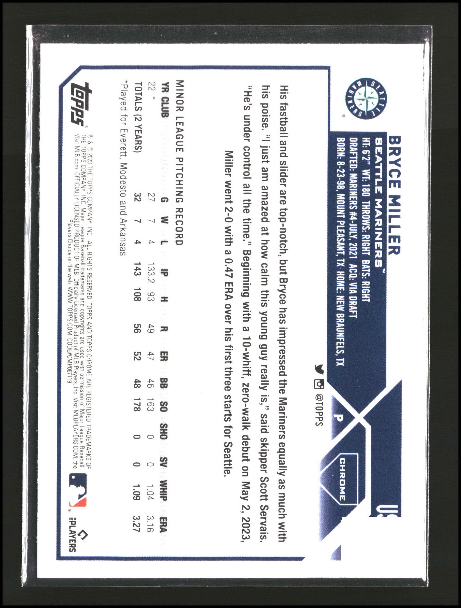 Bryce Miller - Topps Chrome Update