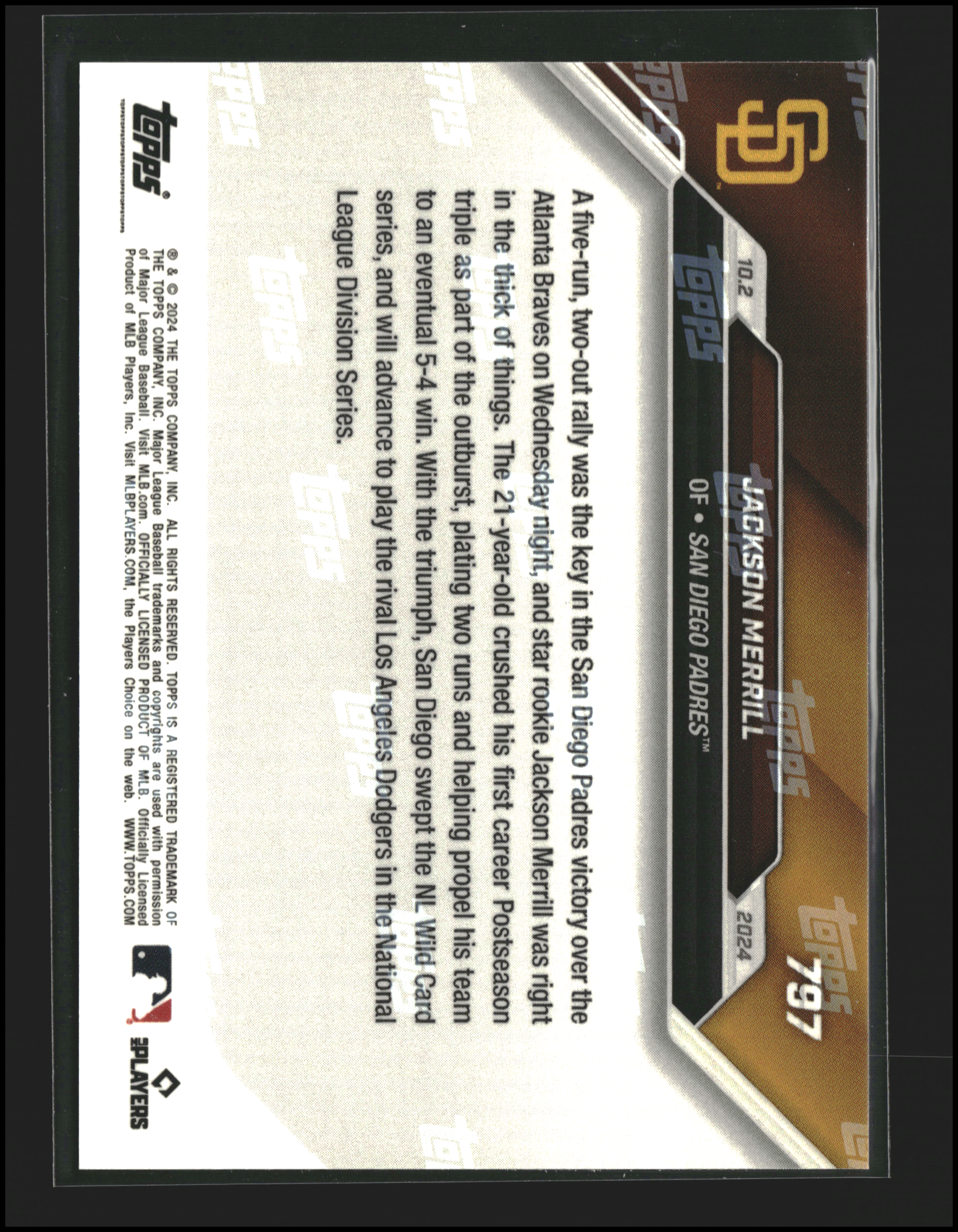 Jackson Merrill #797 | Topps: Now | Baseball