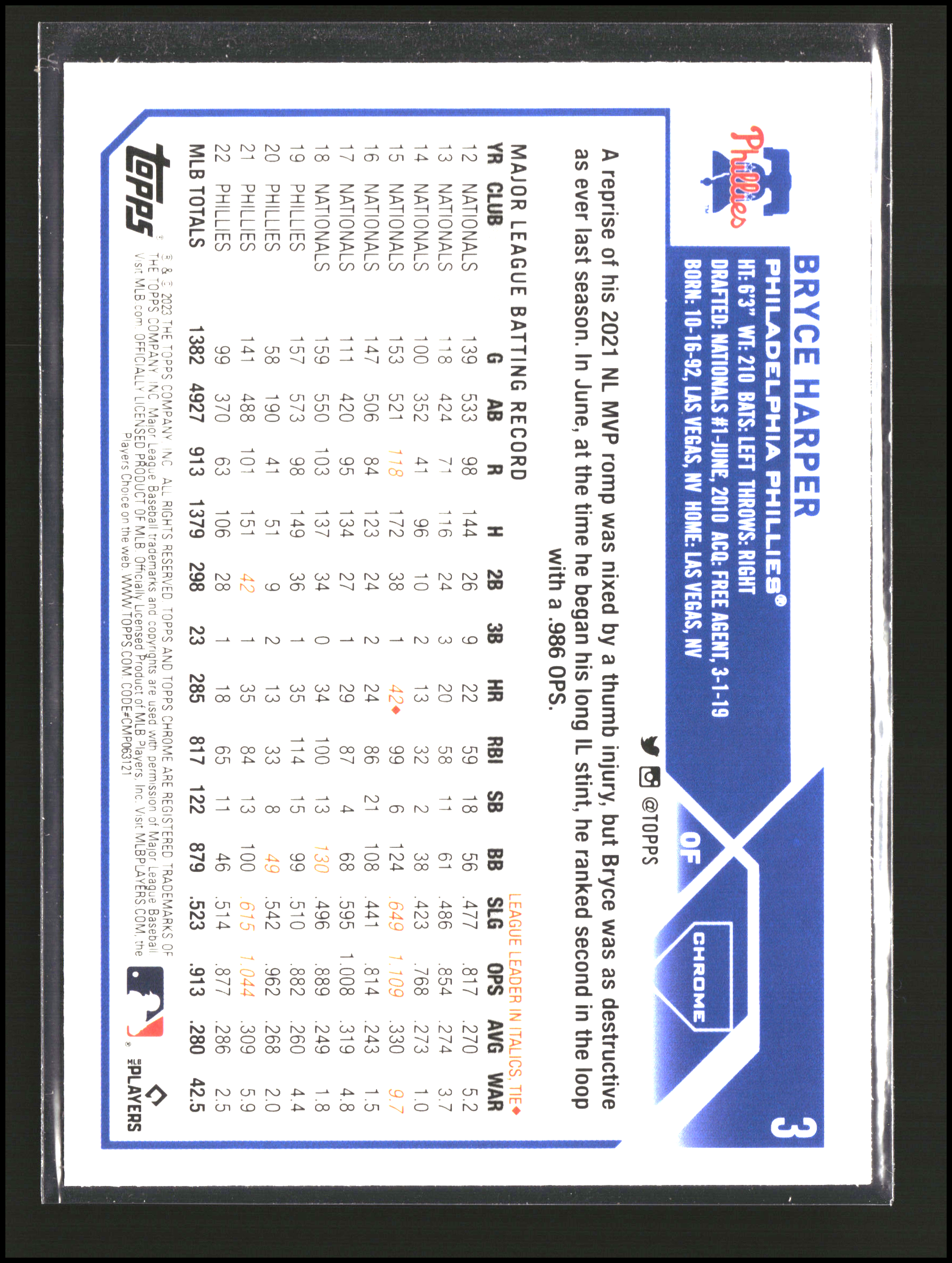 Bryce Harper - Topps Chrome