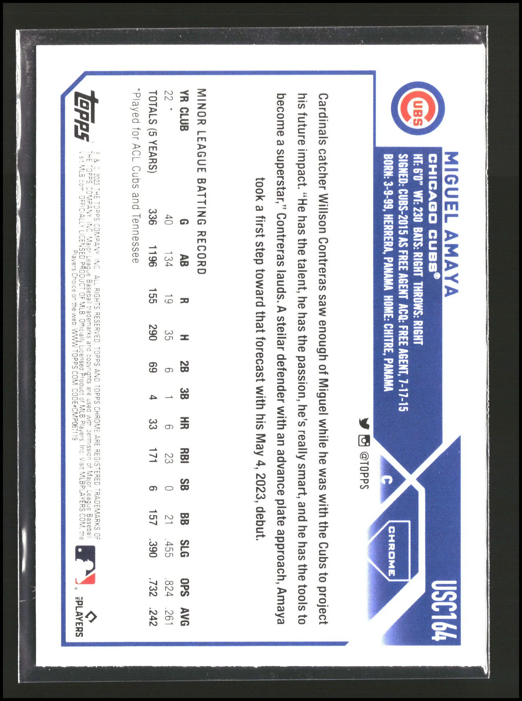 Miguel Amaya - Topps Chrome Update