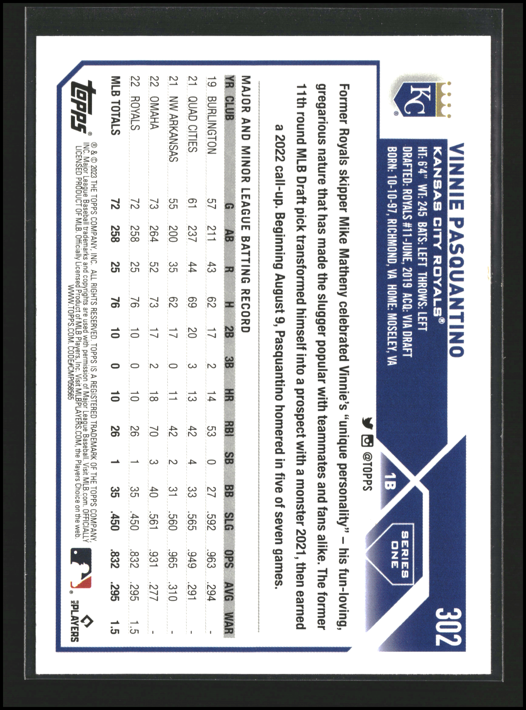 Vinnie Pasquantino - Topps