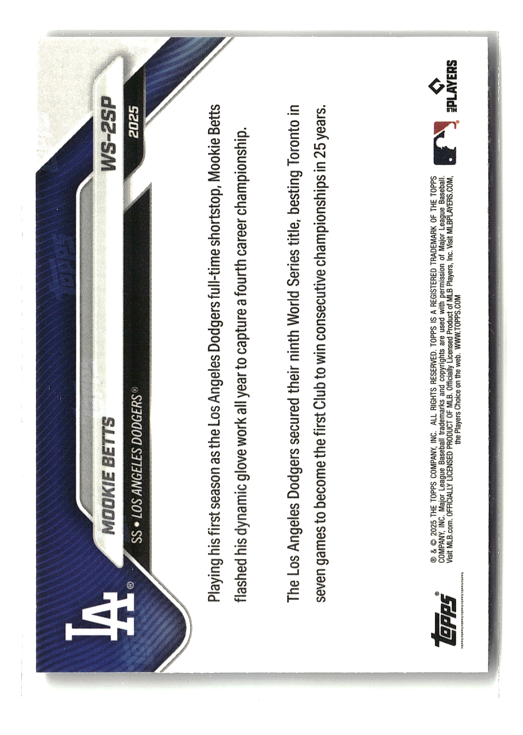 Mookie Betts #WS-2SP - Topps: Now