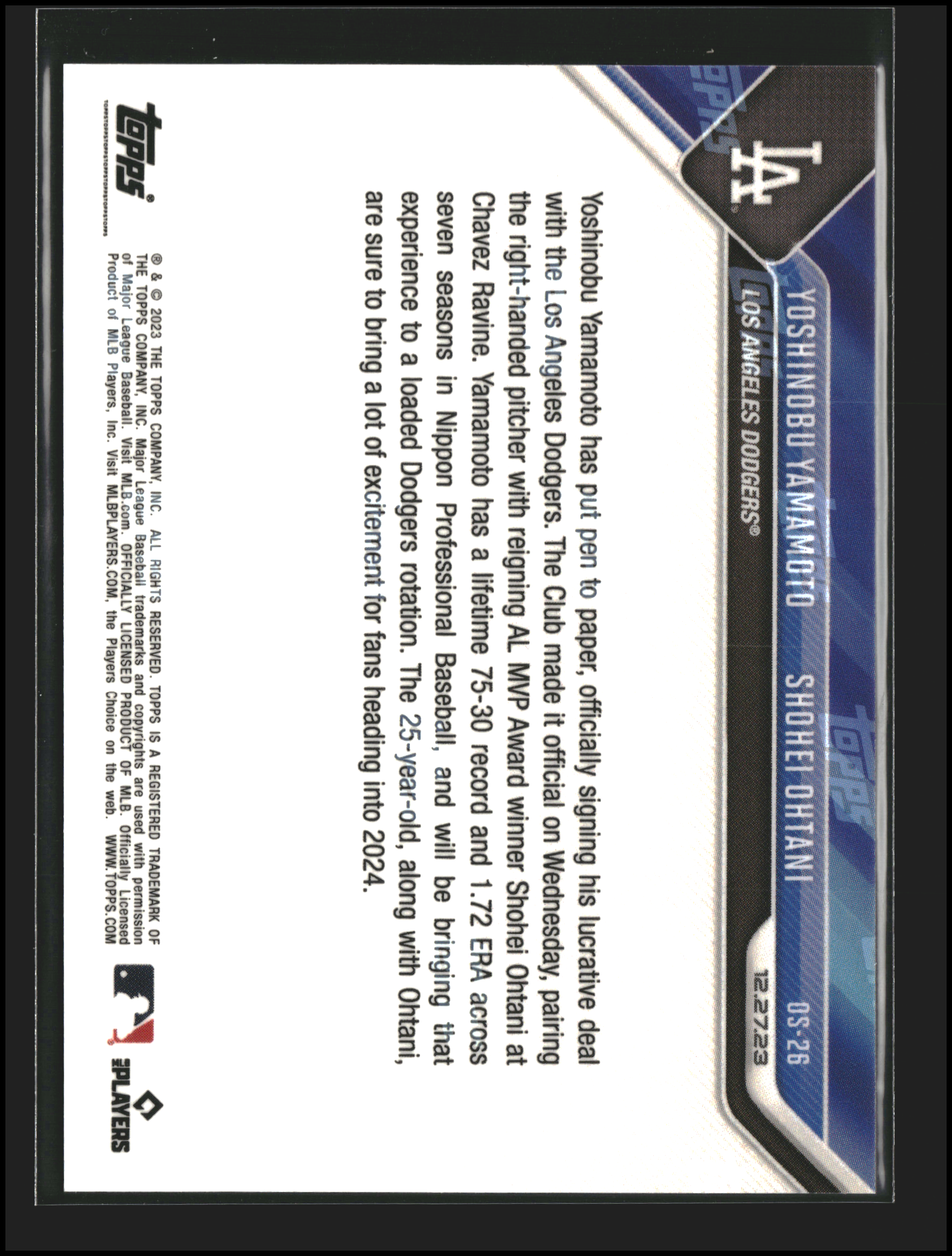 Yamamoto & Ohtani #OS-26 | Topps: Now | Baseball