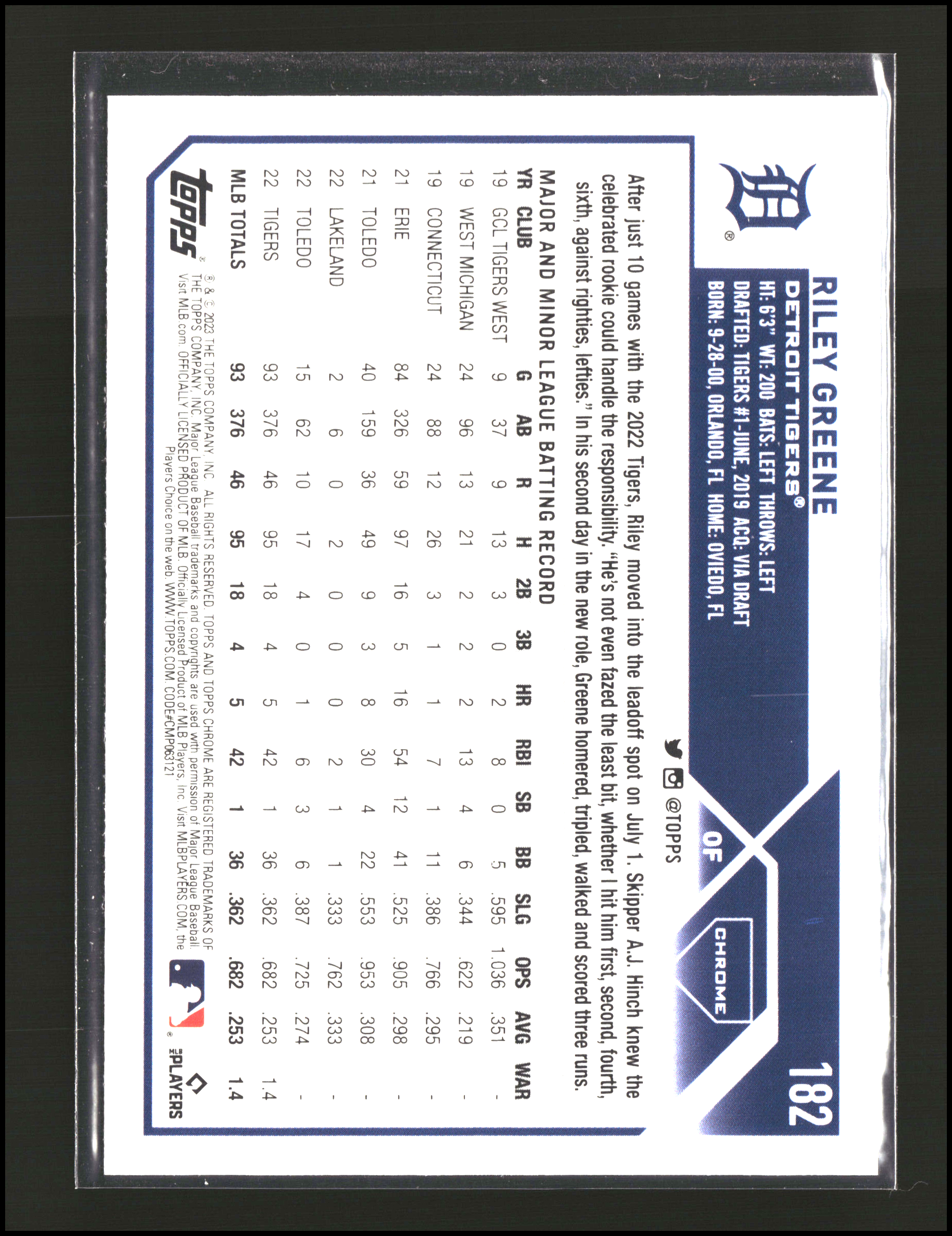 Riley Greene - Topps Chrome