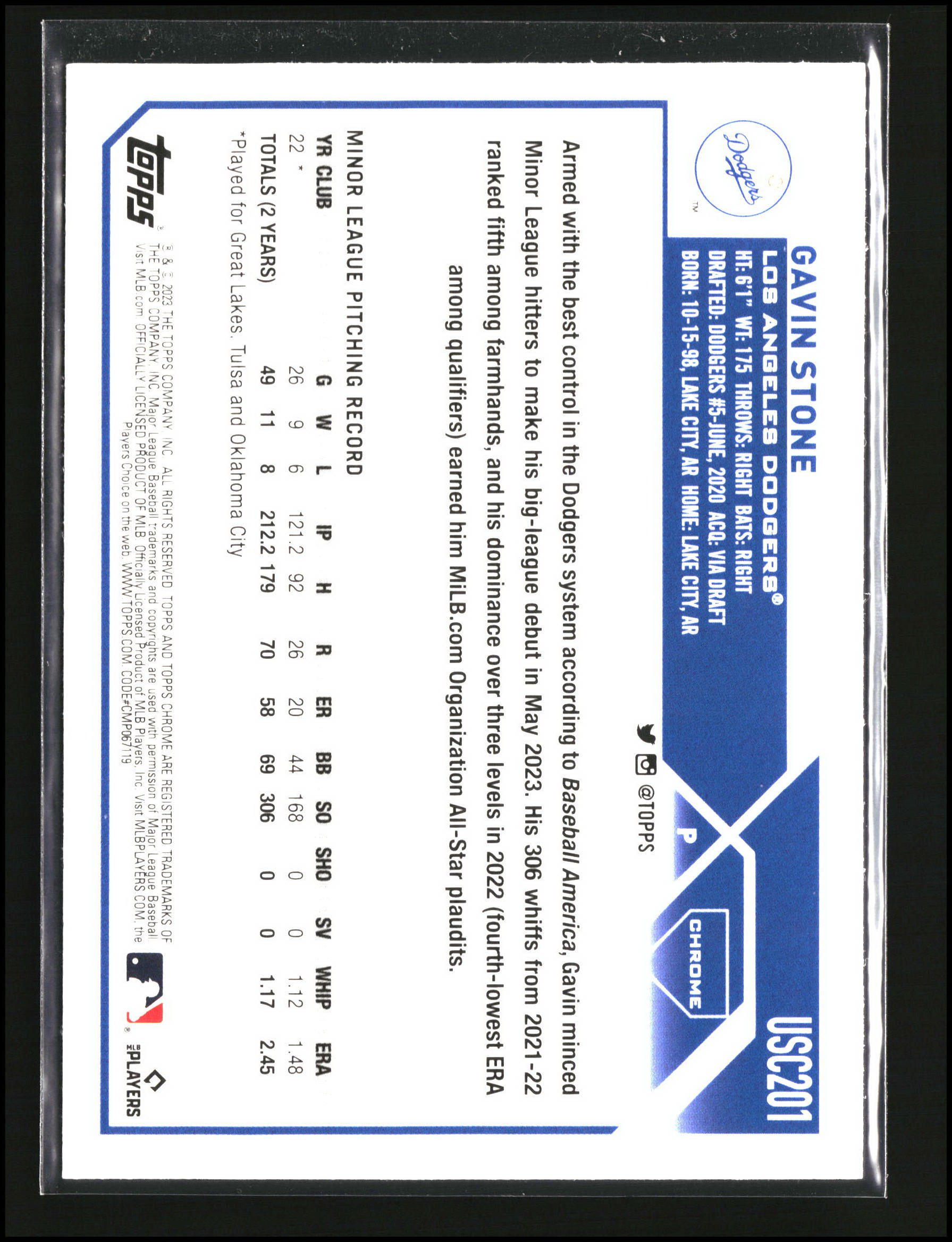 Gavin Stone - Topps Chrome Update