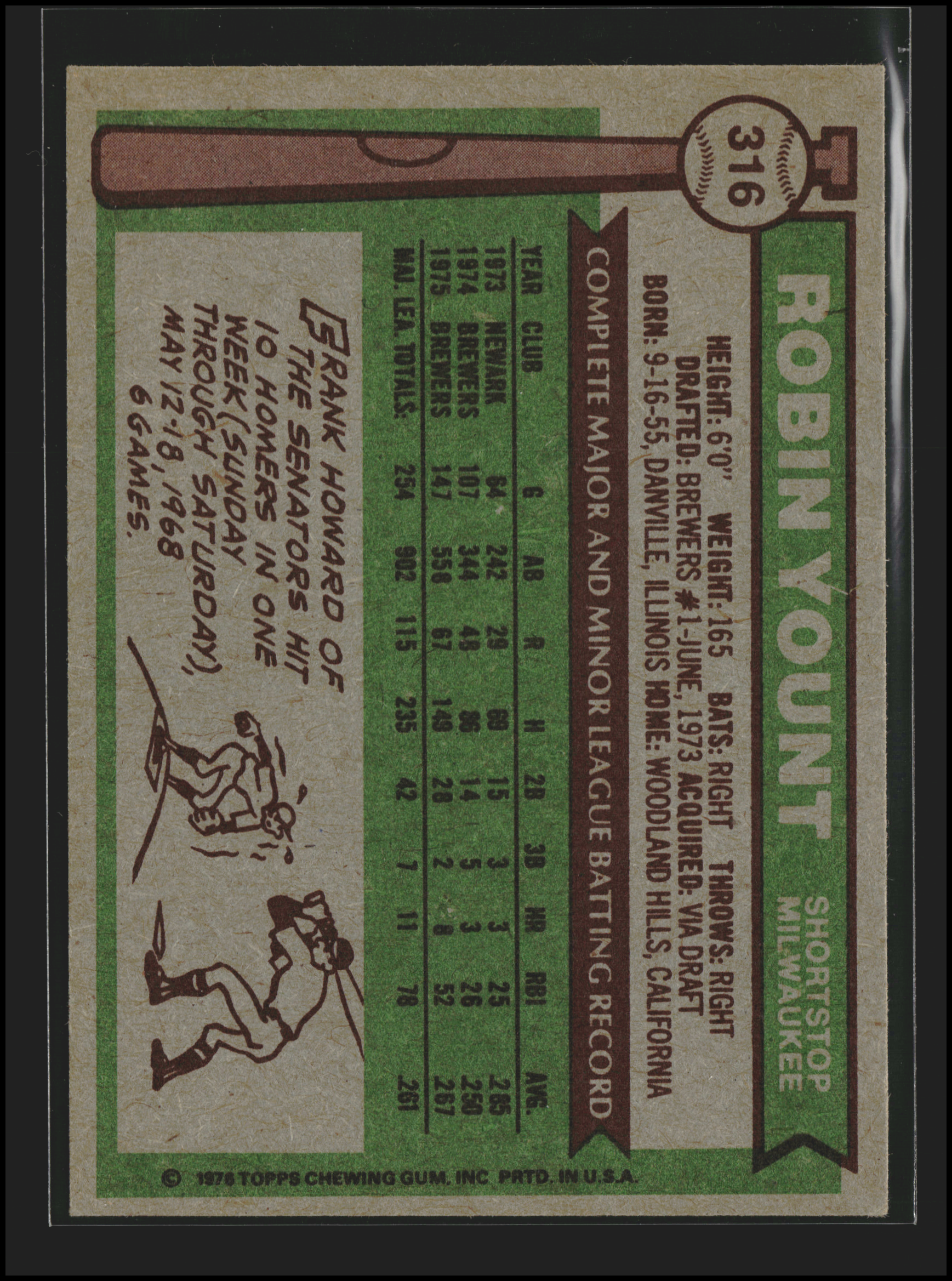 Robin Yount #316 | 1976 Topps | Baseball Cards