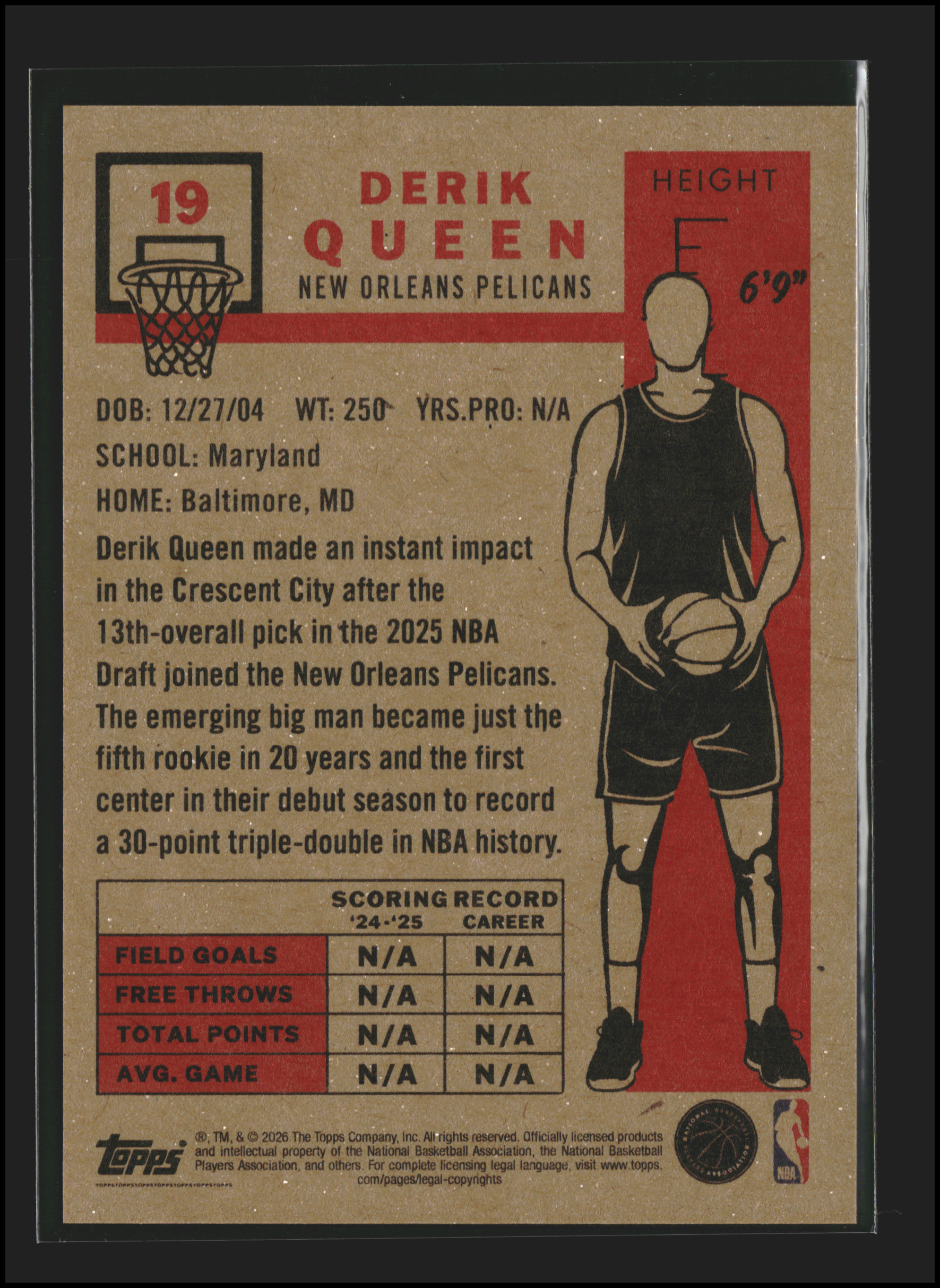 Derik Queen #19 | Topps: Living Set | Basketball Cards
