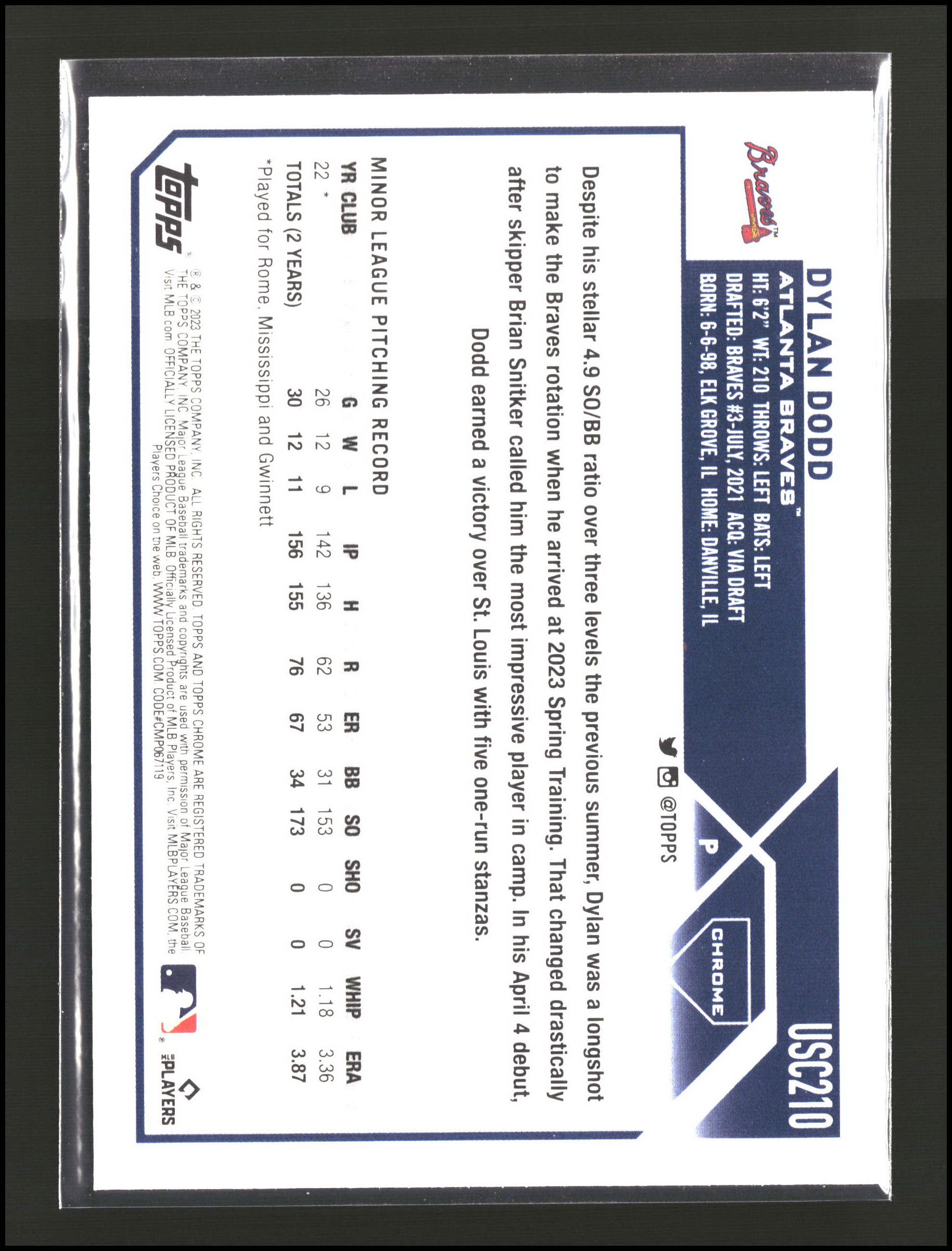 Dylan Dodd - Topps Chrome Update