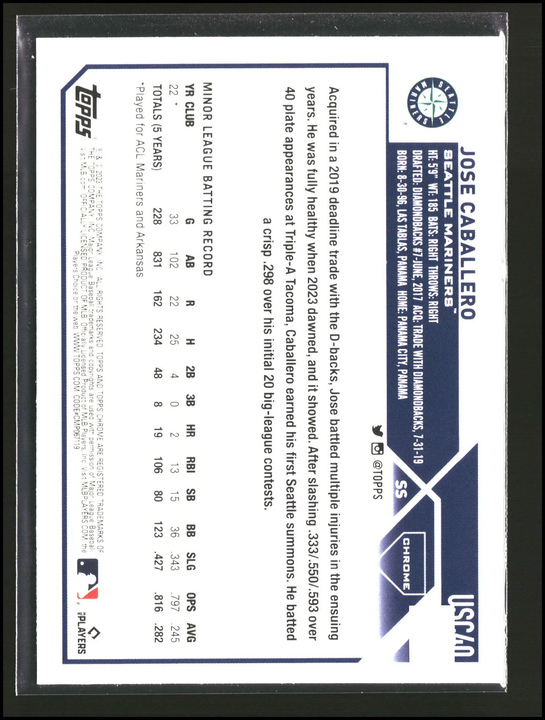 Jose Caballero - Topps Chrome Update