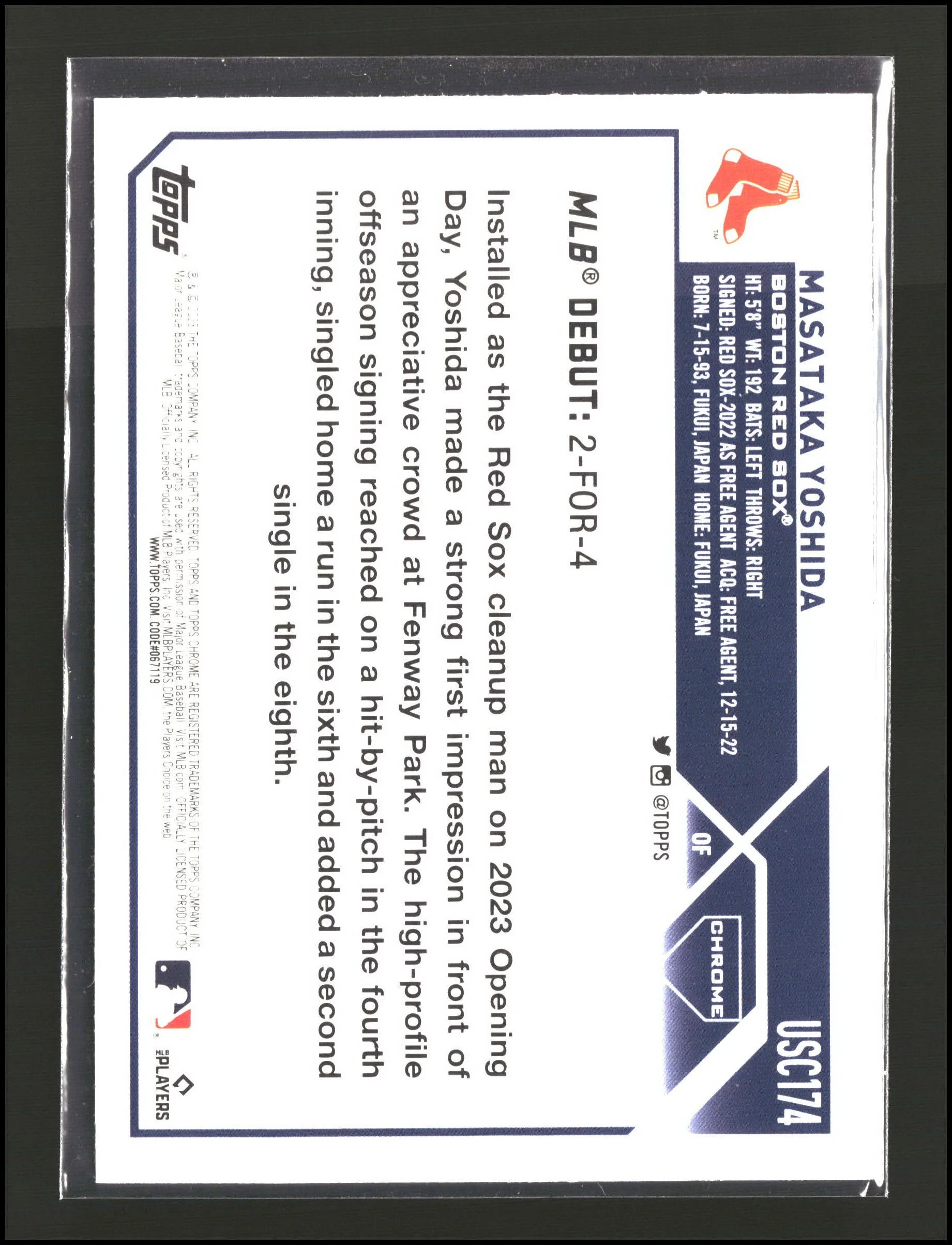 Masataka Yoshida - Topps Chrome Update