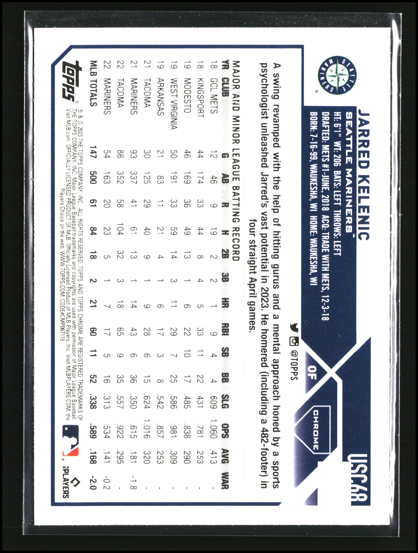 Jarred Kelenic - Topps Chrome Update