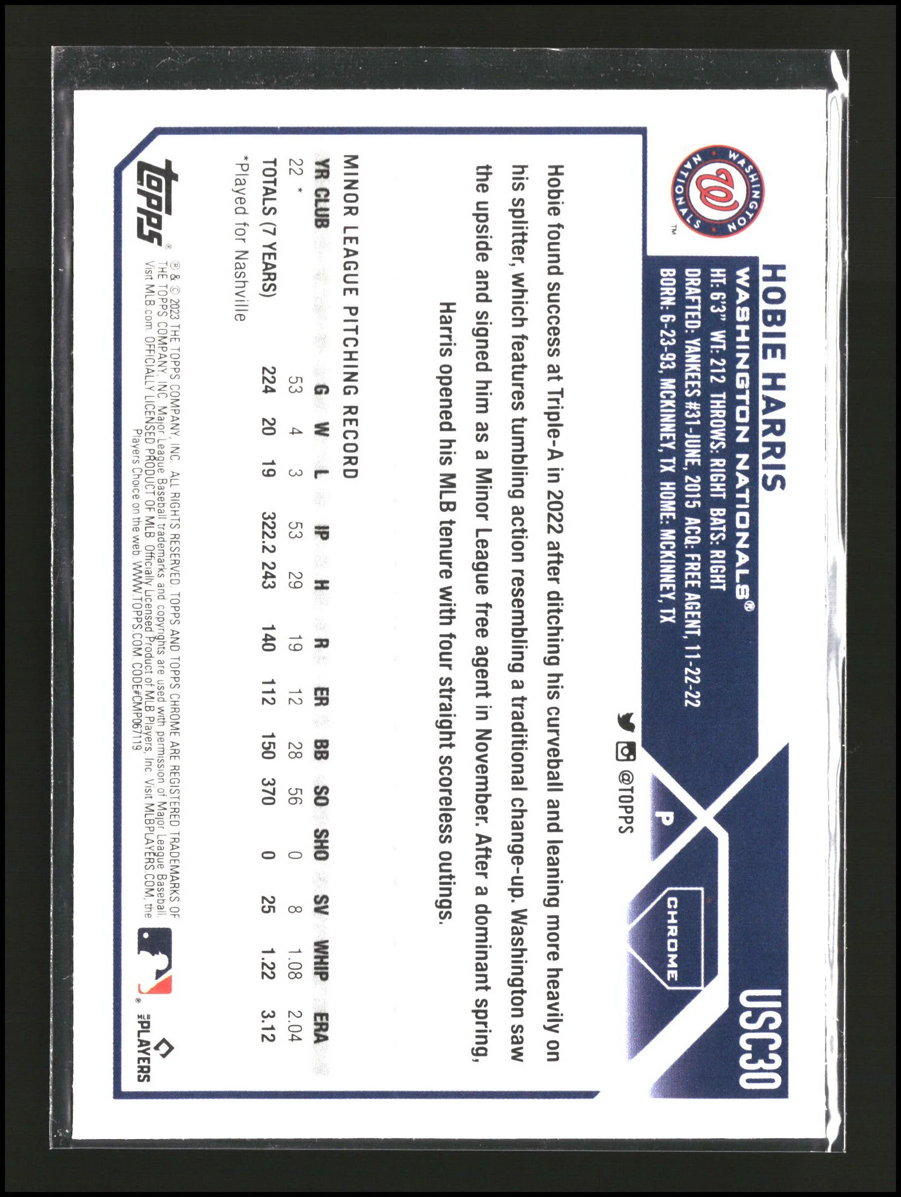 Hobie Harris - Topps Chrome Update