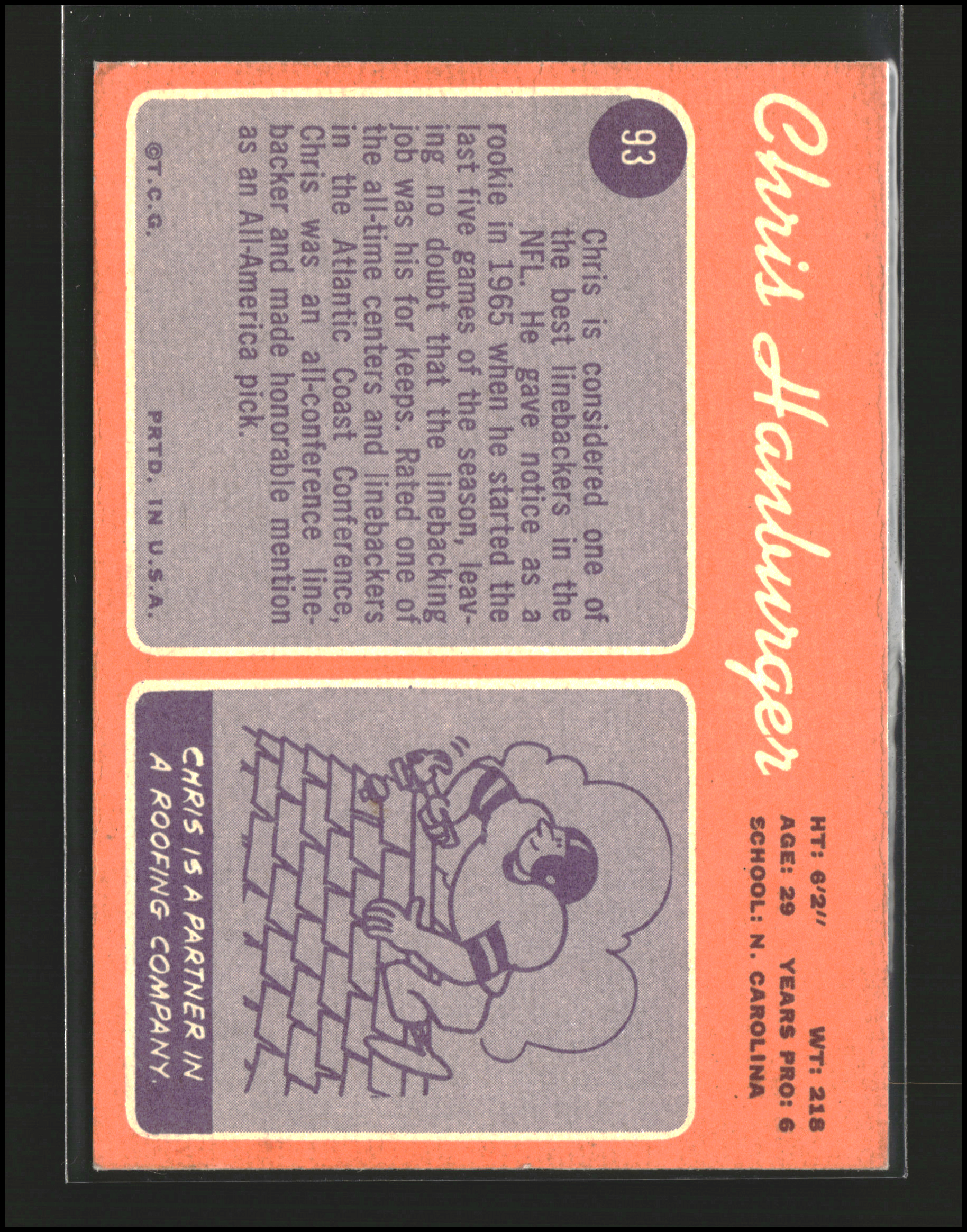 Chris Hanburger #93 | 1970 Topps | Football Cards
