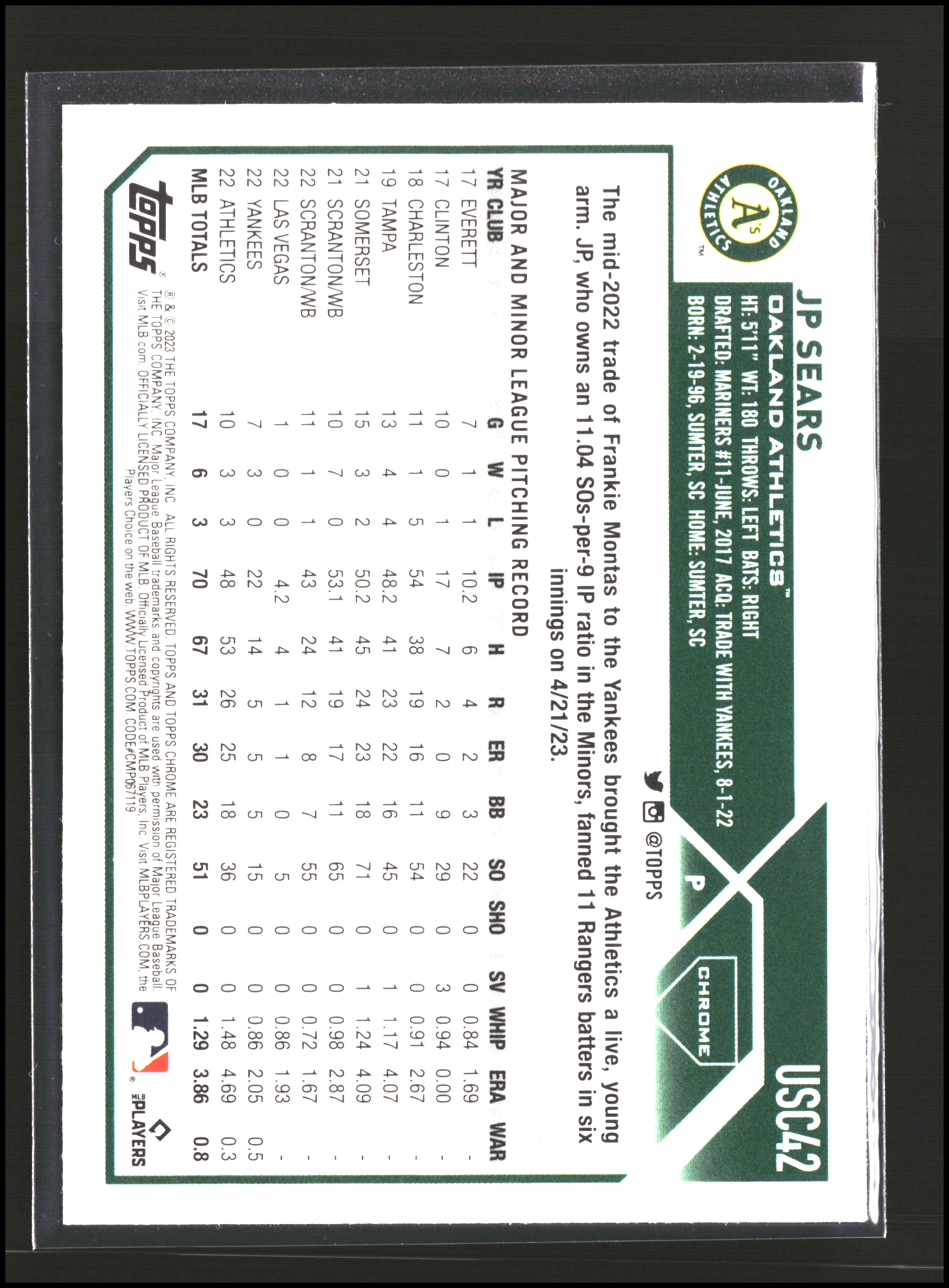 JP Sears - Topps Chrome Update