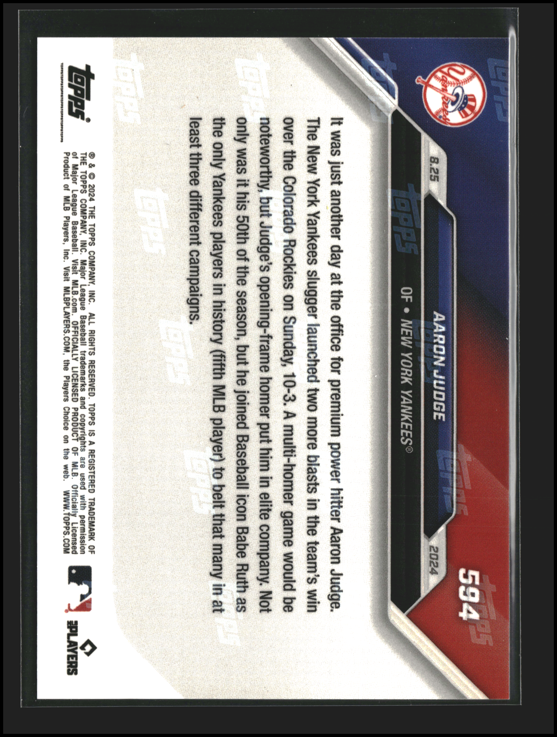 Aaron Judge #594 | Topps: Now | Baseball