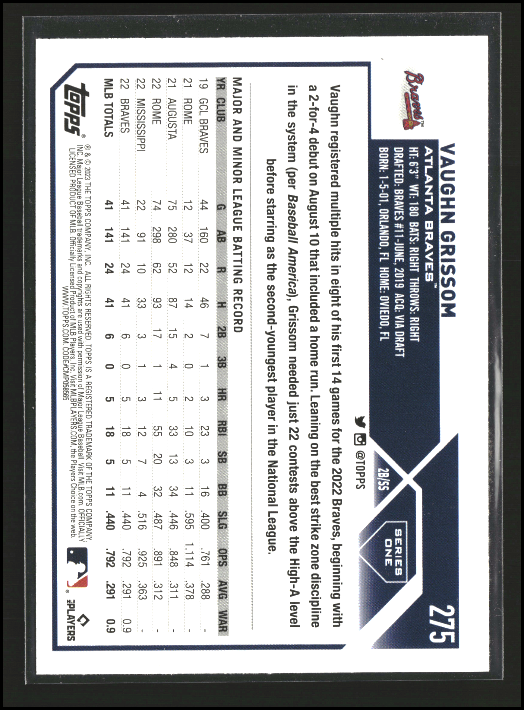 Vaughn Grissom - Topps