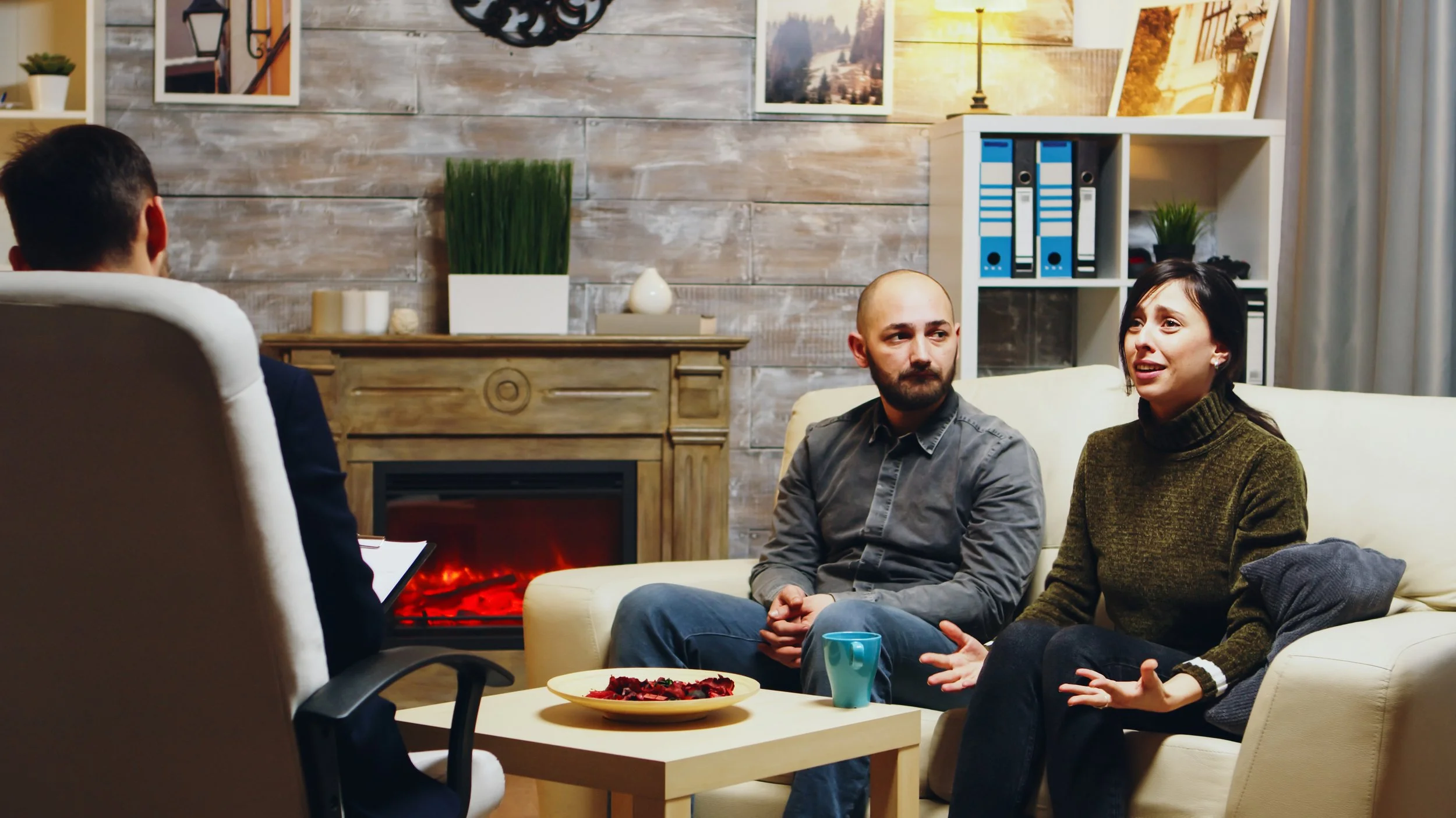 Couple discussing relationship concerns during therapy