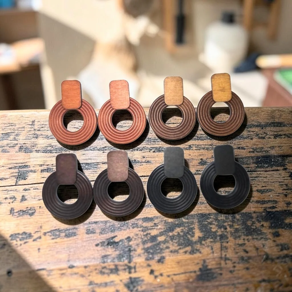 Fashon Hoop Wooden Earrings
