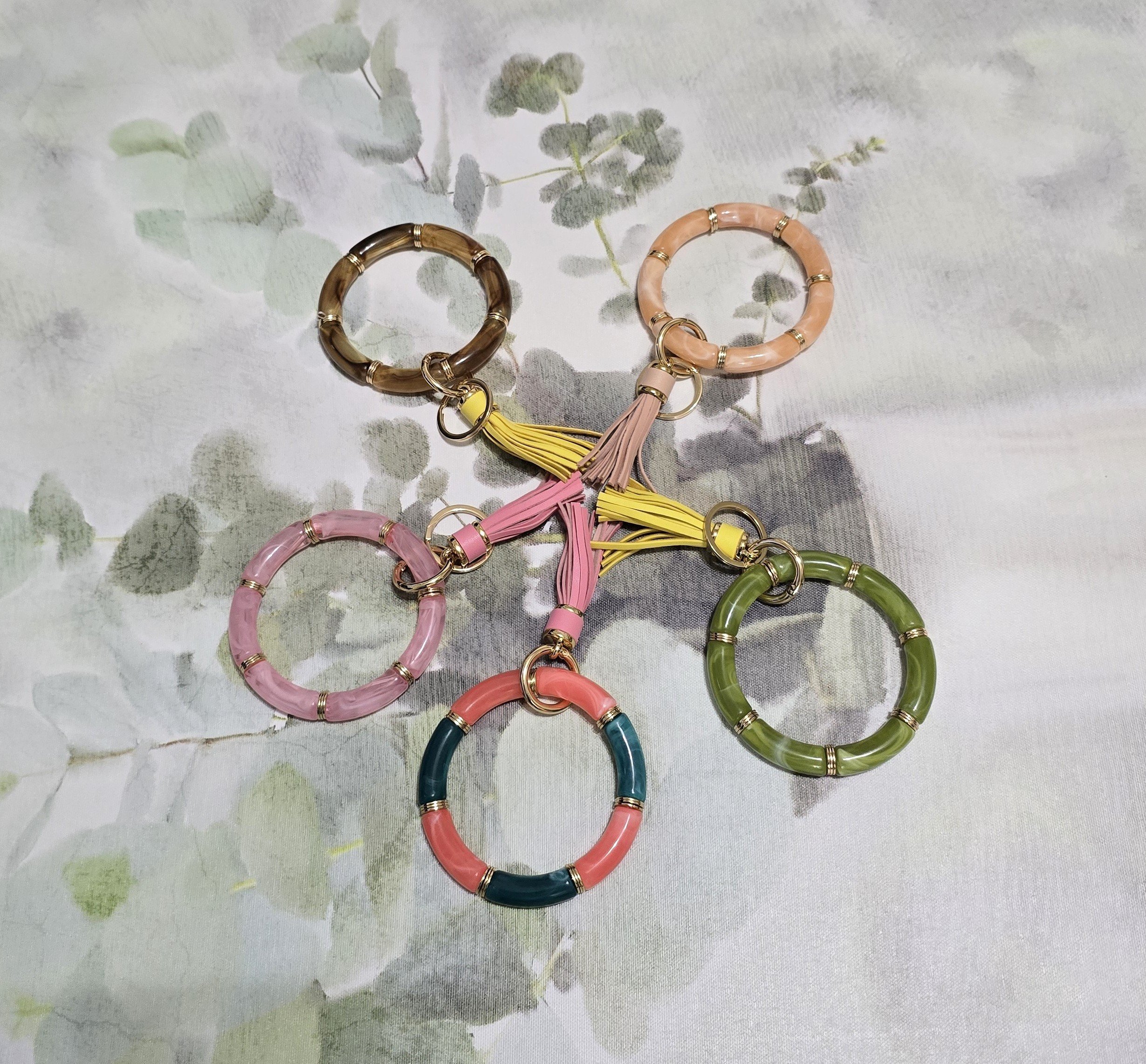 Stretchy Bamboo Bracelet Keychains