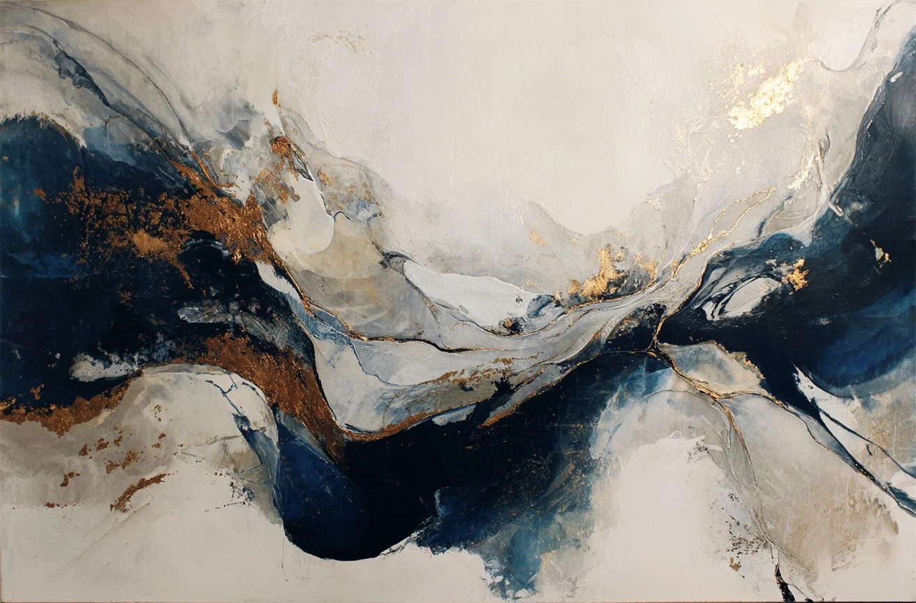 Blandteknik (olja, akryl, pigment), ca 50x70 cm, 4800 kr, kan göras i valfri storlek