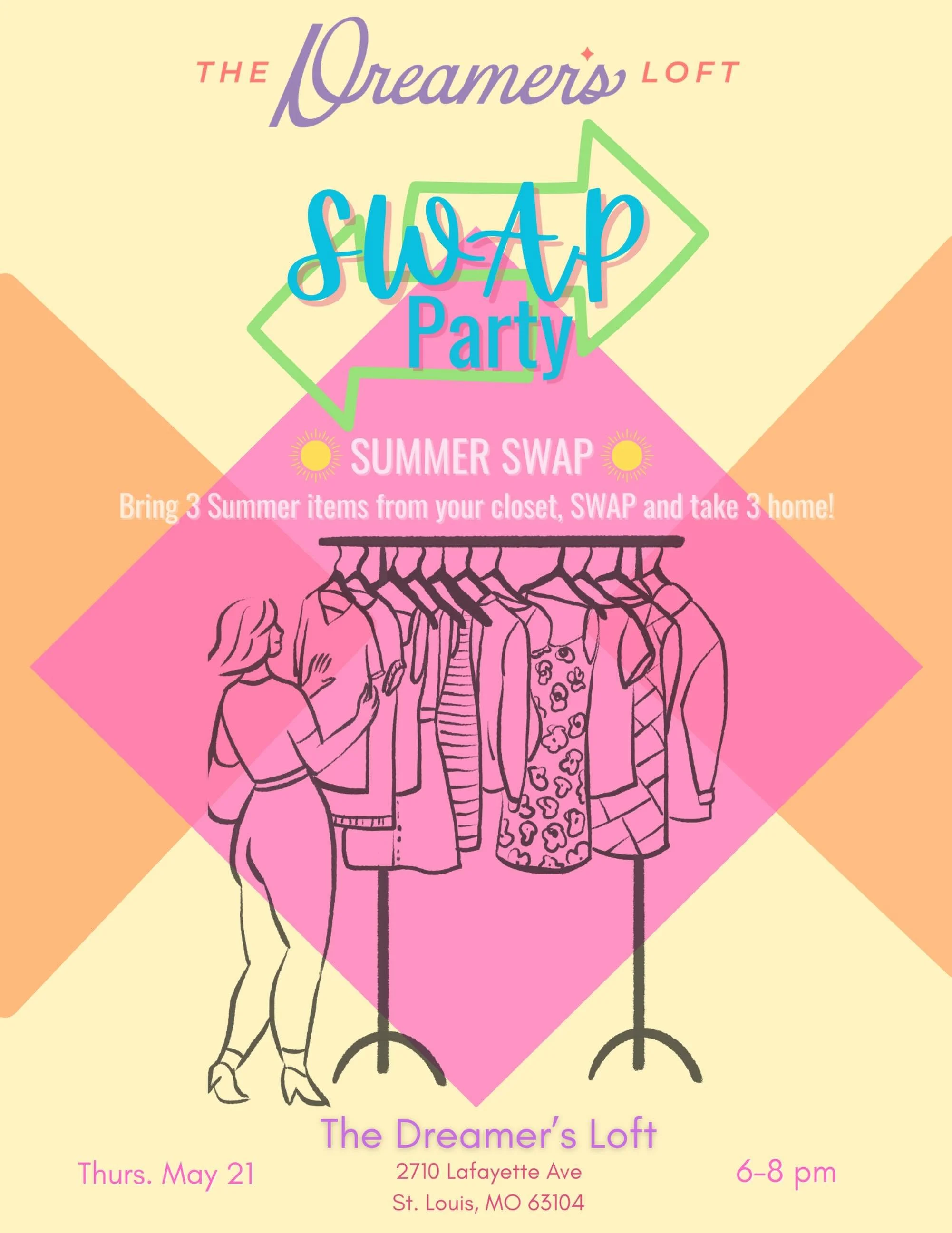 Have you signed up for our next Swap Party yet?! Bring in those 3 ☀️SUMMER☀️ items and take home 3 new (to you!) Summer pieces! Come join us for a night fun, sipping &amp; swapping. 

*This is a free event but everyone needs to register. RSVP link in