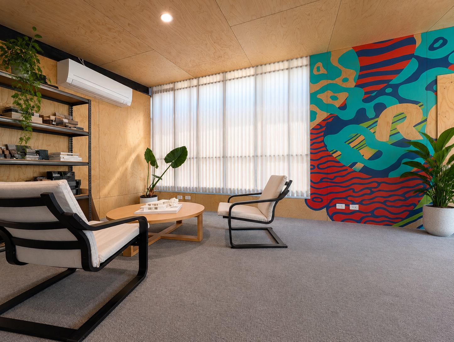 warm, minimalist and light filled architectural office. cynosure architecture