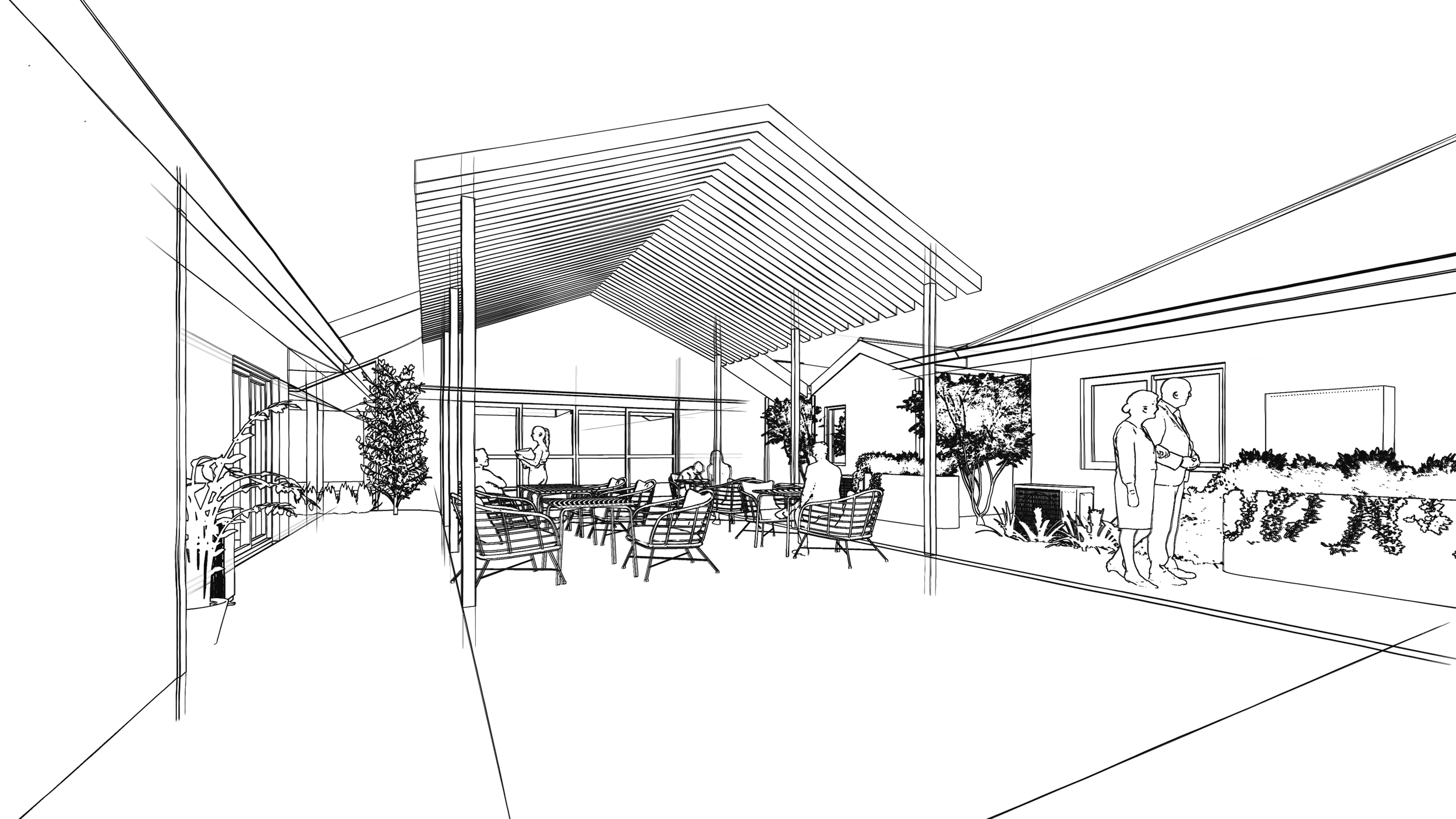 DA-stage design for dining extension within the Regis Aged Care Embleton facility