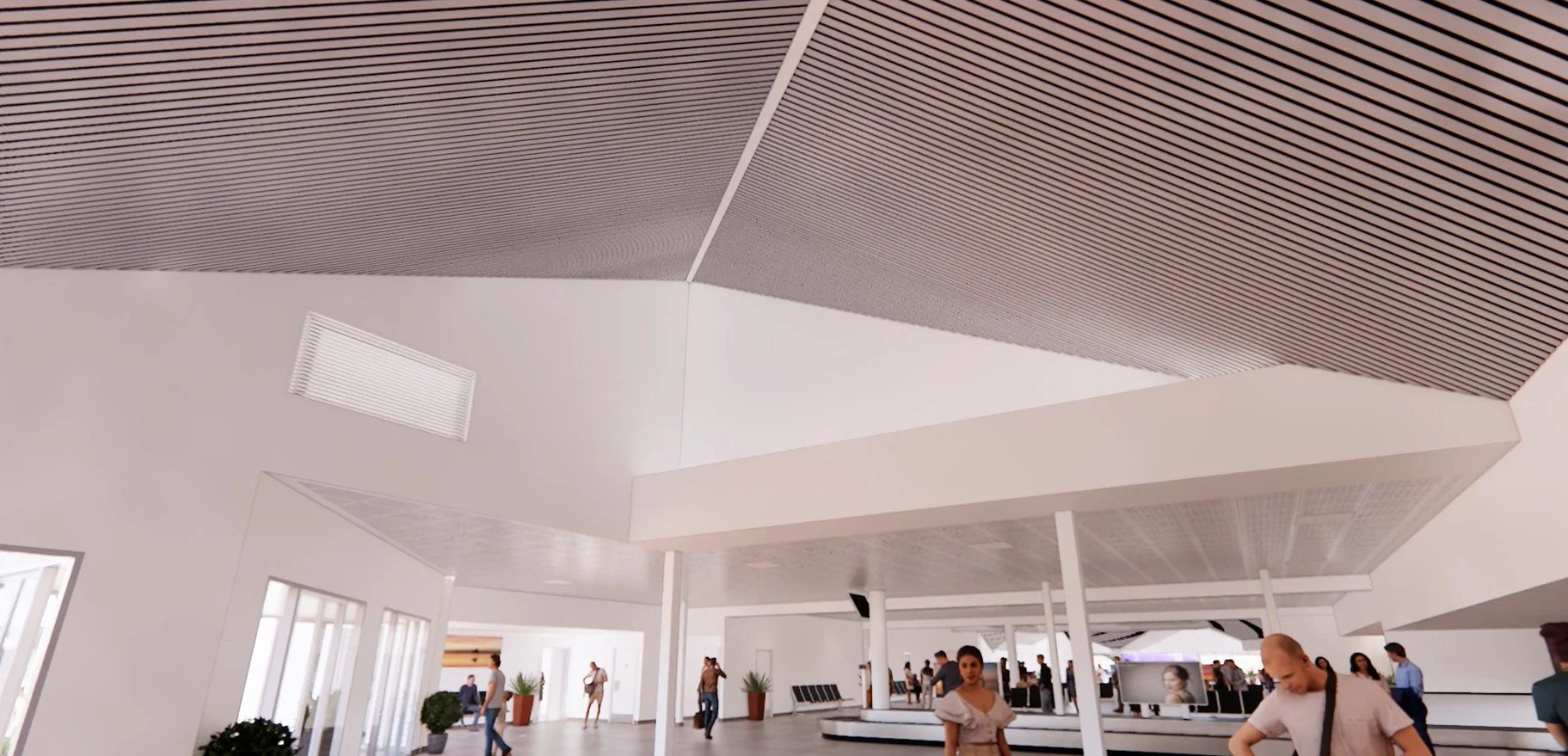 3D walkthrough visualisation of the Broome Airport arrivals terminal interior