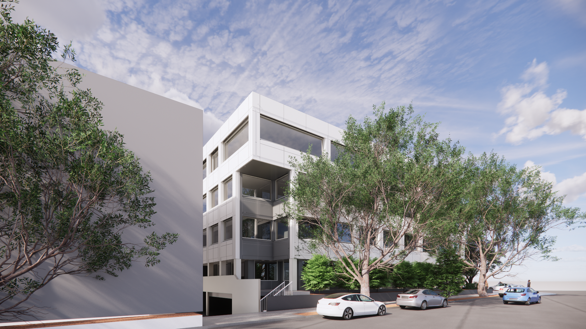 Proposed façade upgrade showing structural support and envelope detailing