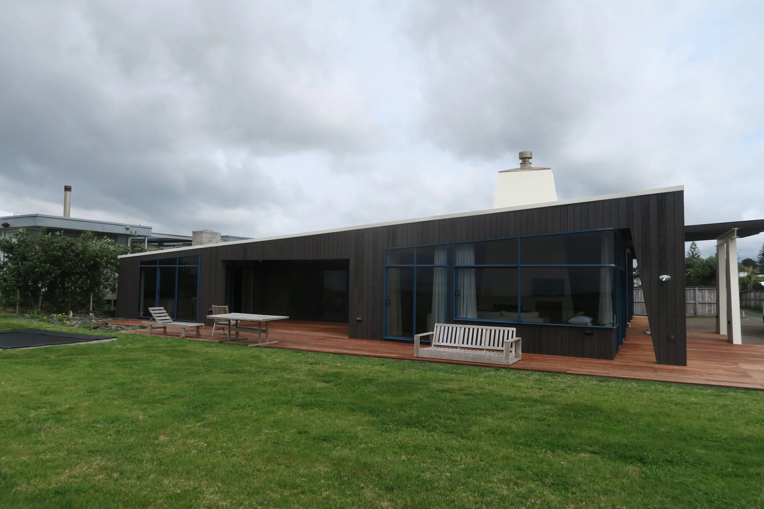 Omaha beach front, cedar oil to stain conversion