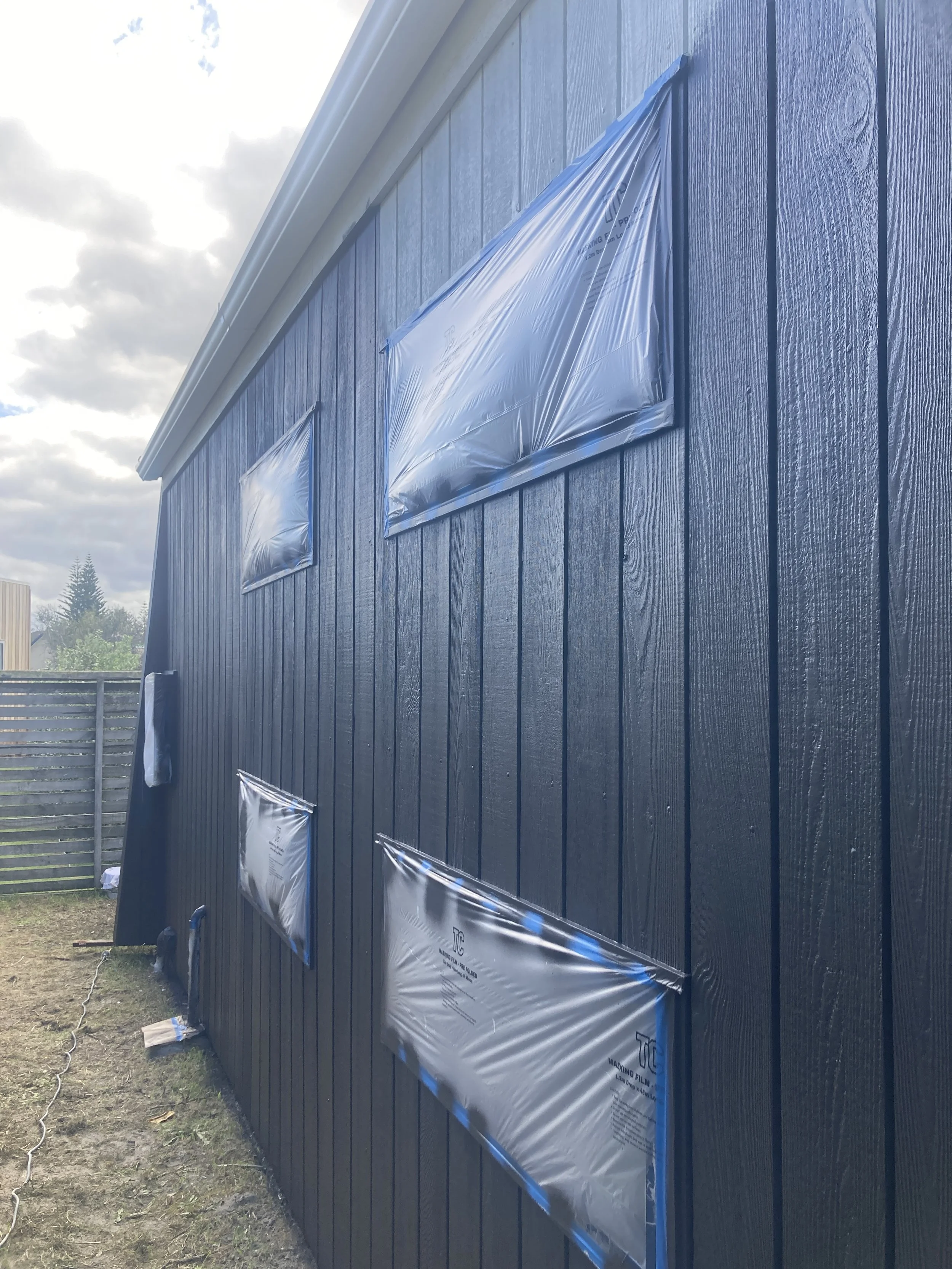 Exterior oil to paint spray conversion