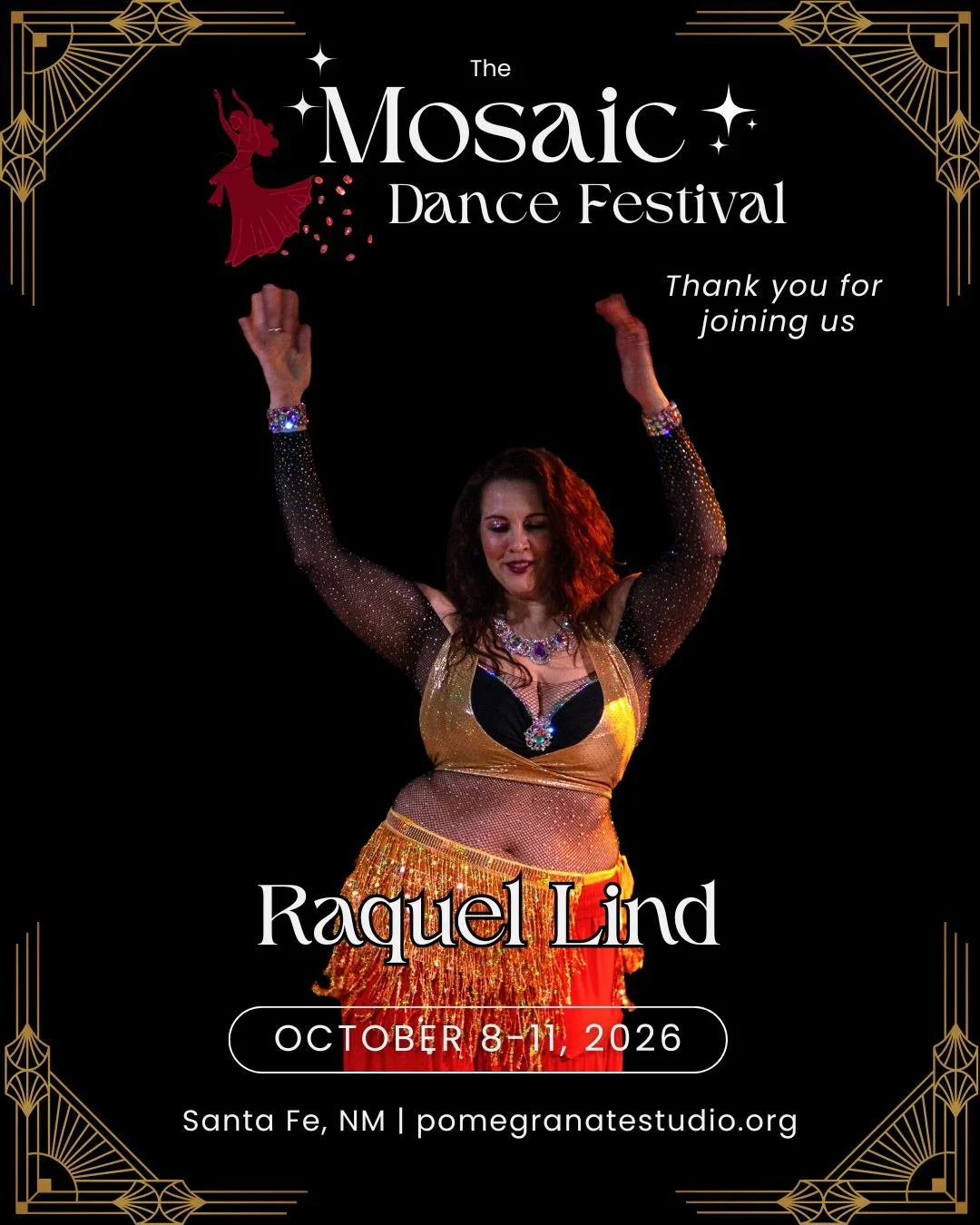 Shoutout to Raquel Lind who will be joining in on Pomegranate Studios 30th Anniversary! Thank you Raquel for being apart of our celebration, we look forward to dancing with you! 

For more info on this event please visit pomegranatestudio.org